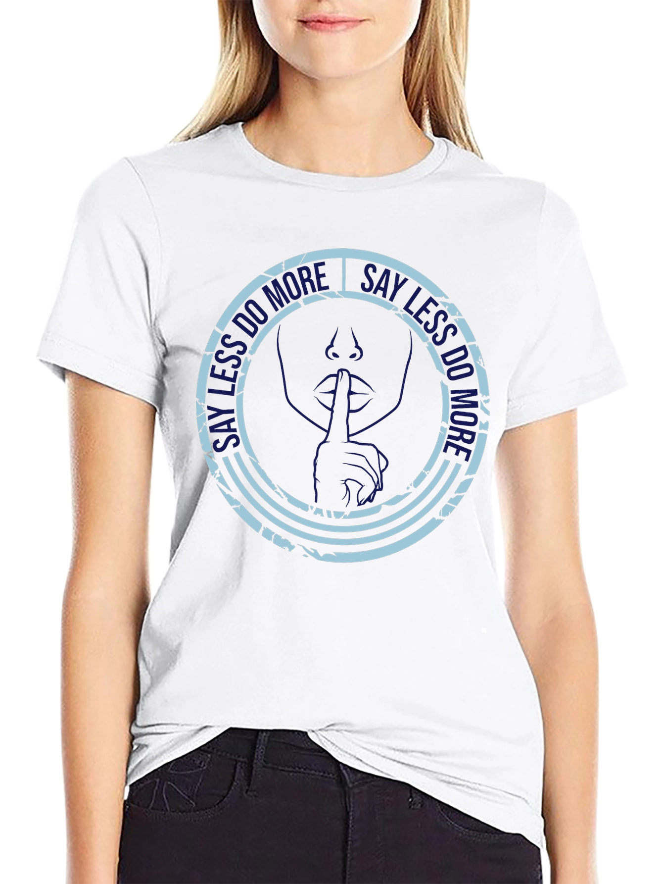 Say Less Do More Black Graphic T-Shirt
