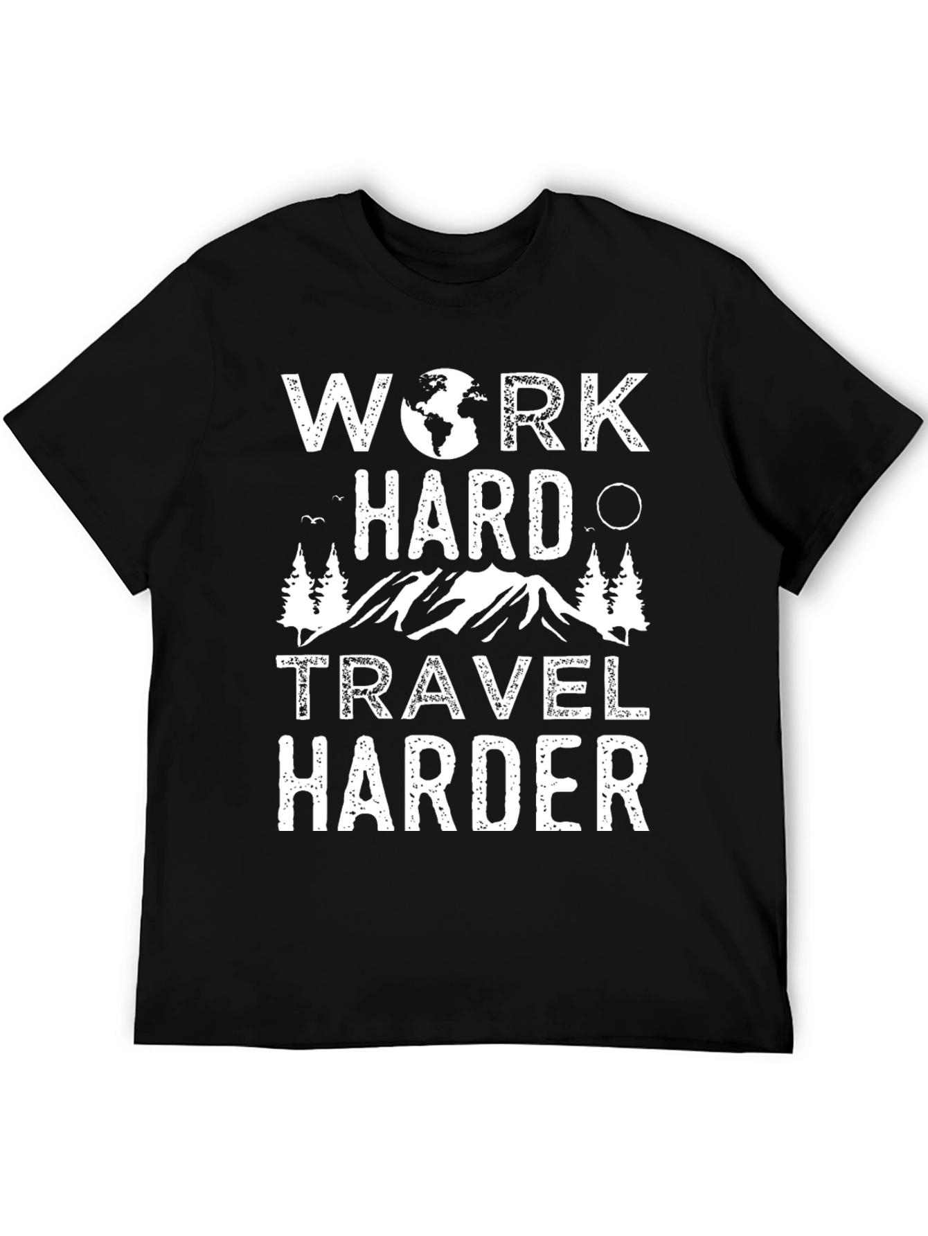 Work Hard Travel Harder Graphic Tee - Black