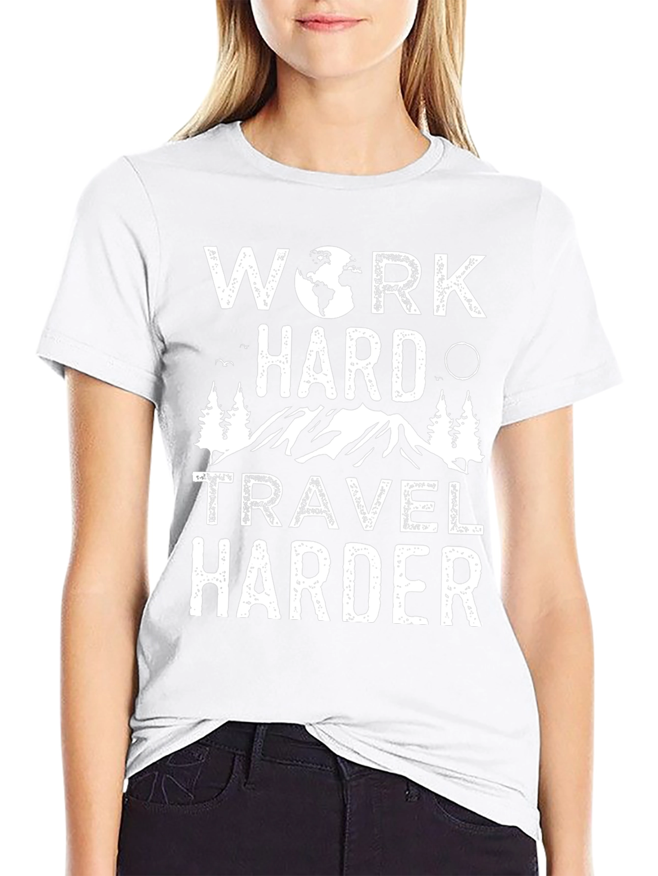 Work Hard Travel Harder Graphic Tee - Black