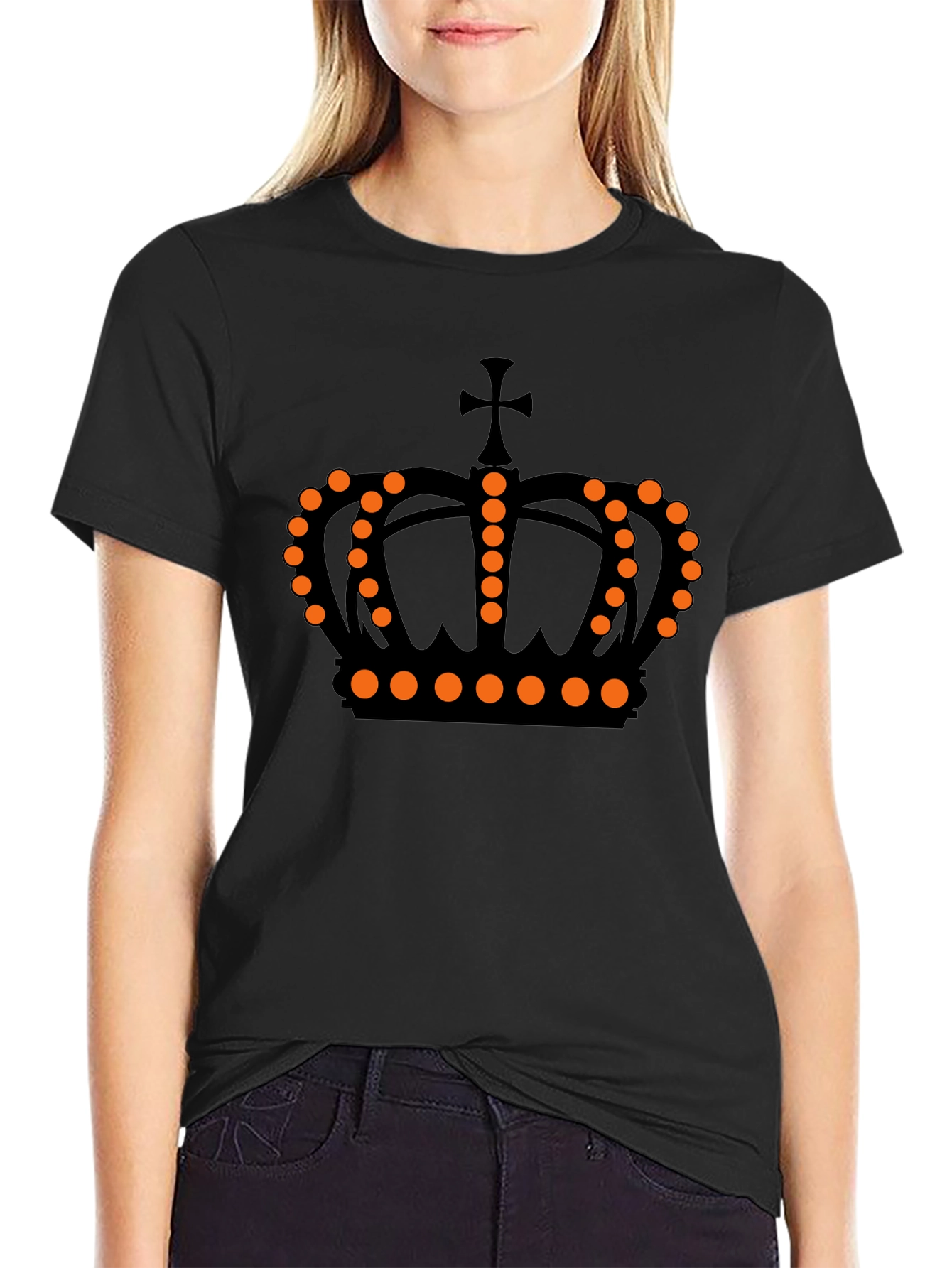 Crown Graphic Tee - Black Casual Shirt