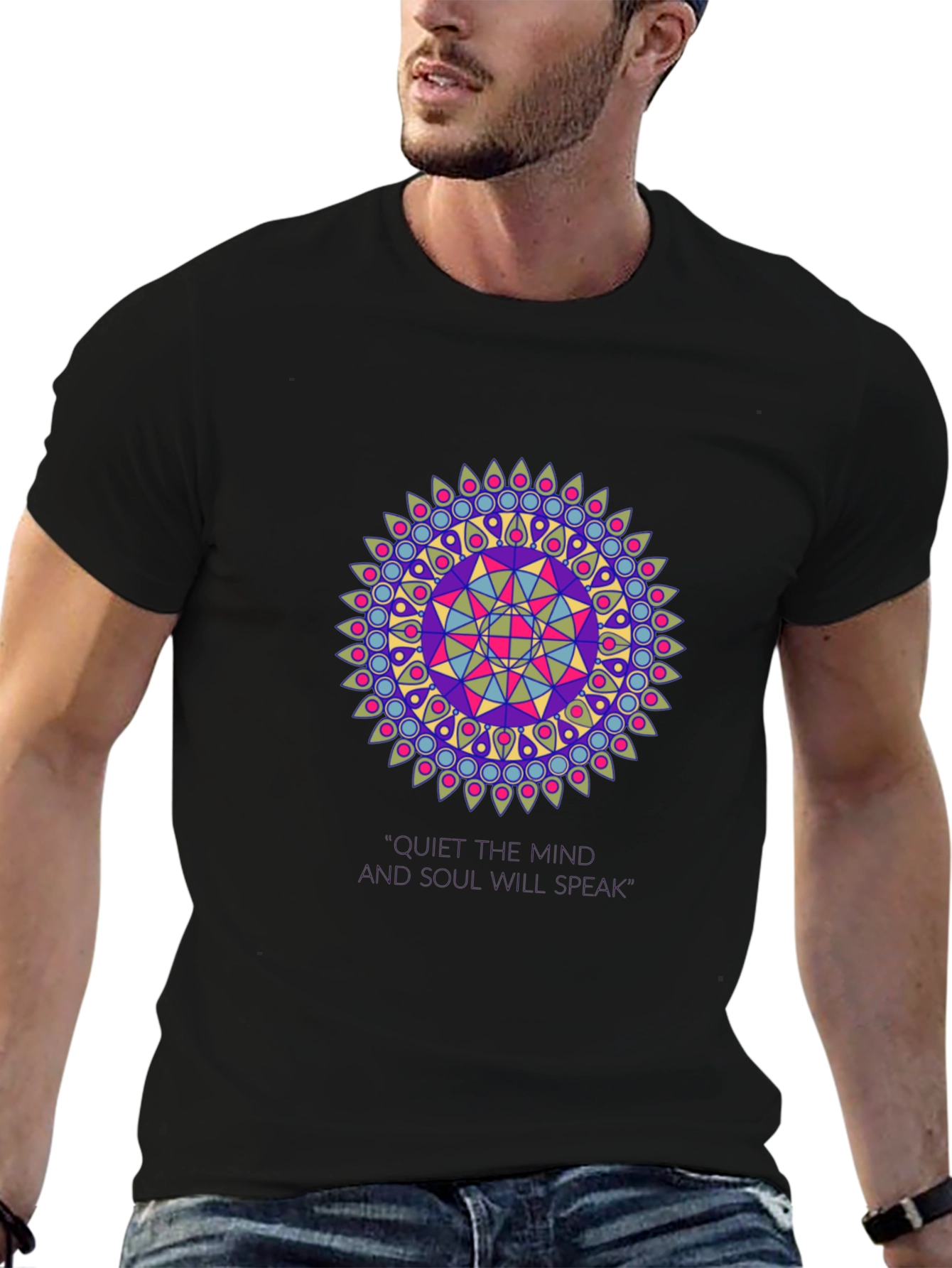 Mandala Design Black T-Shirt