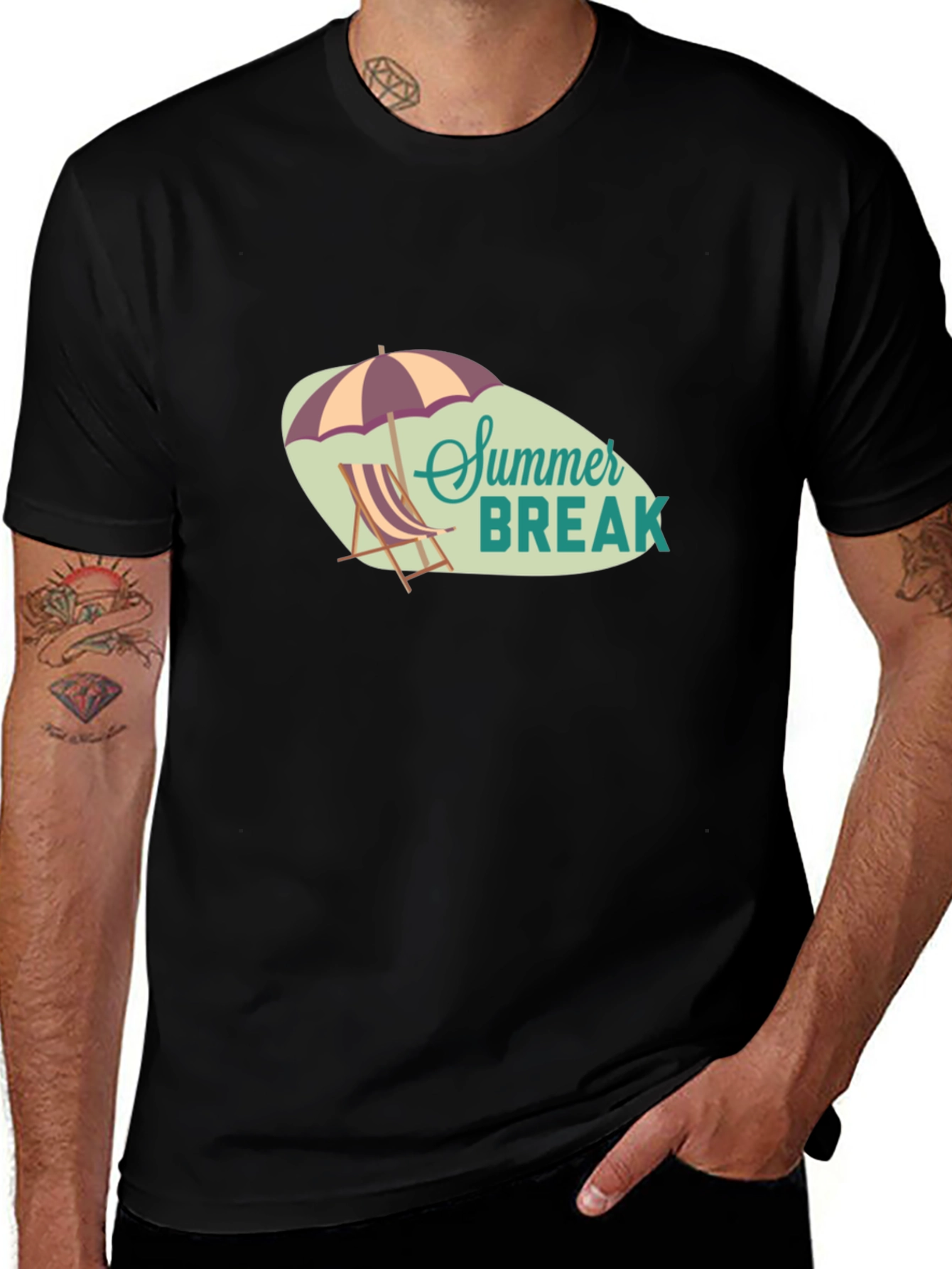 Summer Break Graphic Tee - Mens Black T-Shirt