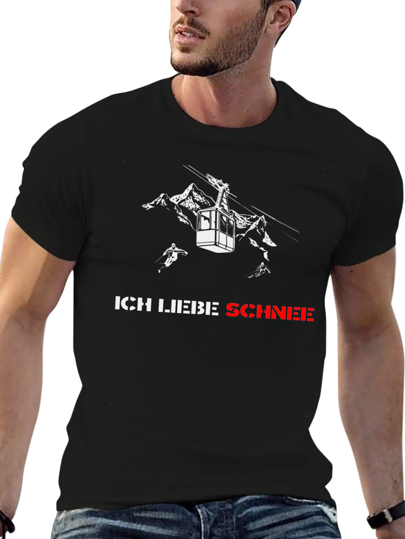 Ich Liebe Schnee Black T-Shirt