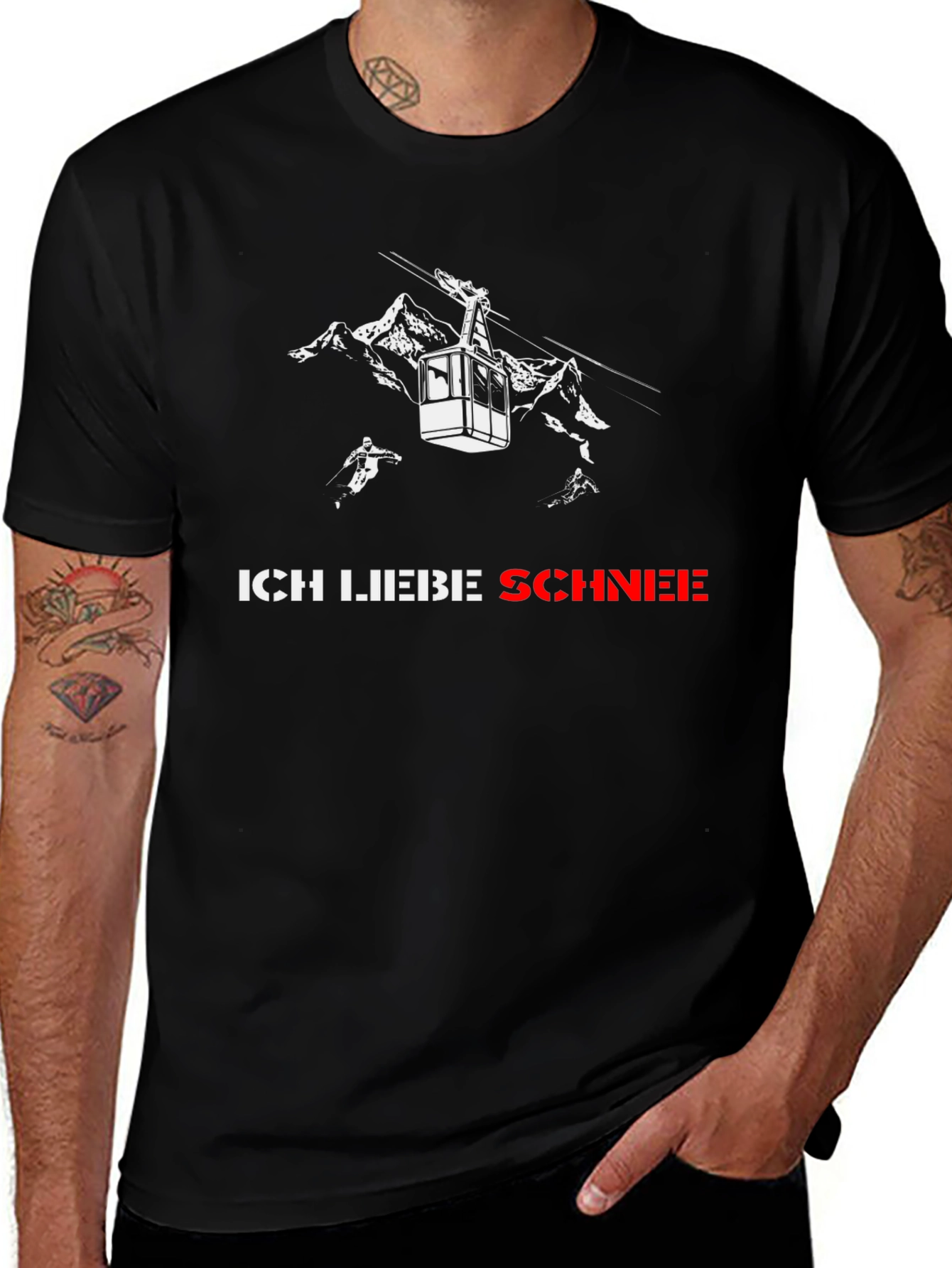 Ich Liebe Schnee Black T-Shirt