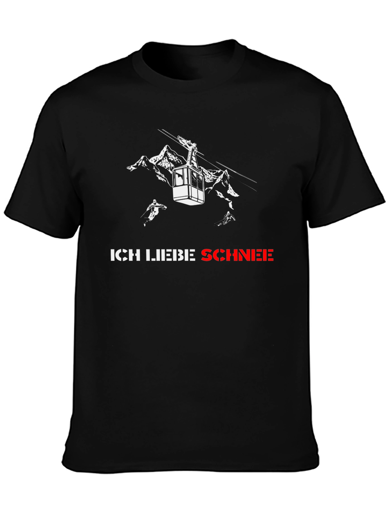 Ich Liebe Schnee Black T-Shirt