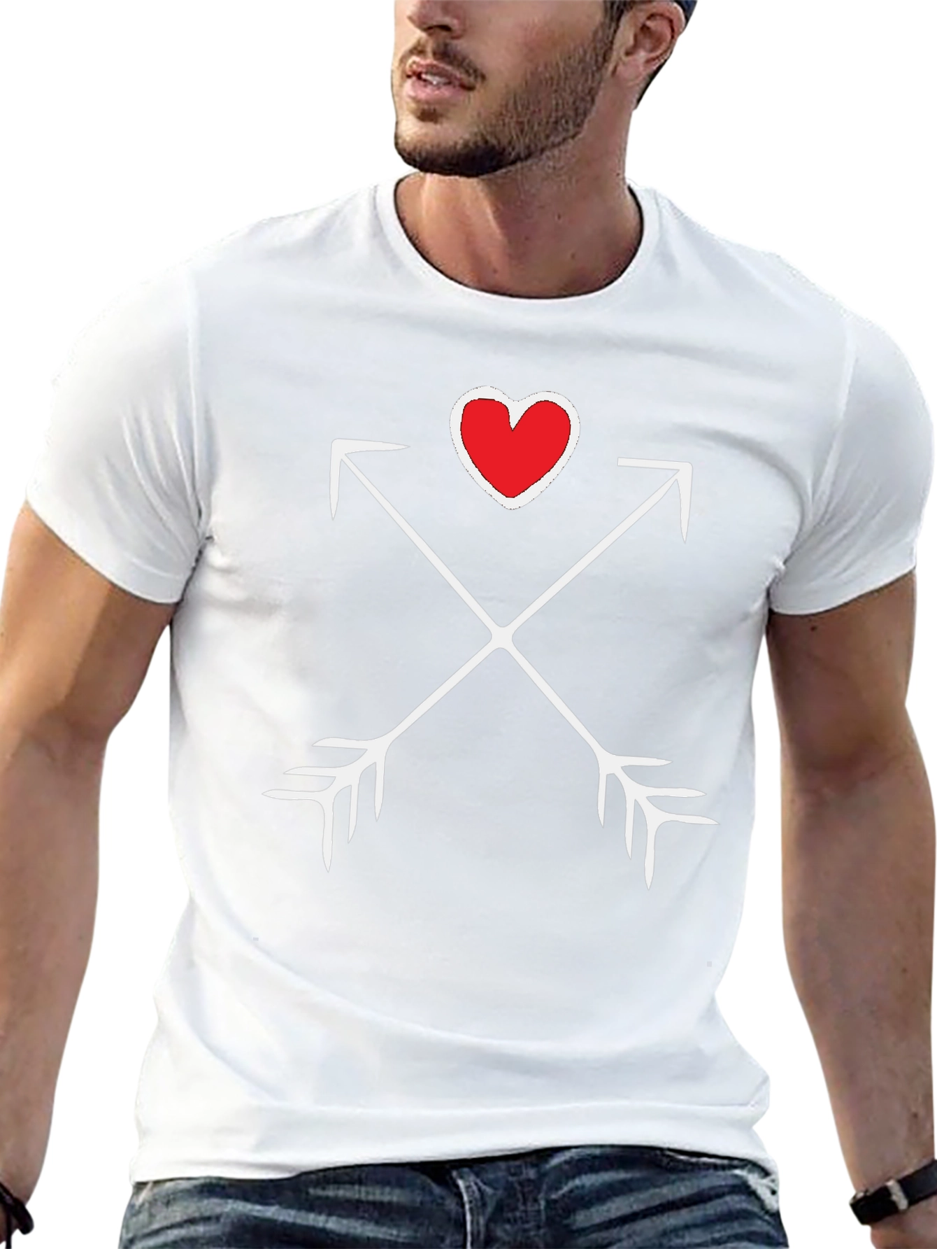 Heart & Arrows Graphic Tee - Black Casual Shirt