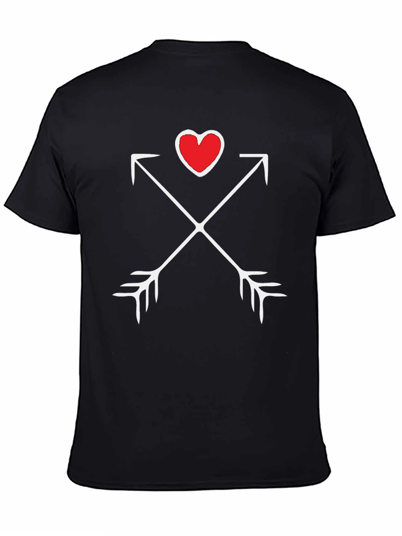 Heart & Arrows Graphic Tee - Black Casual Shirt