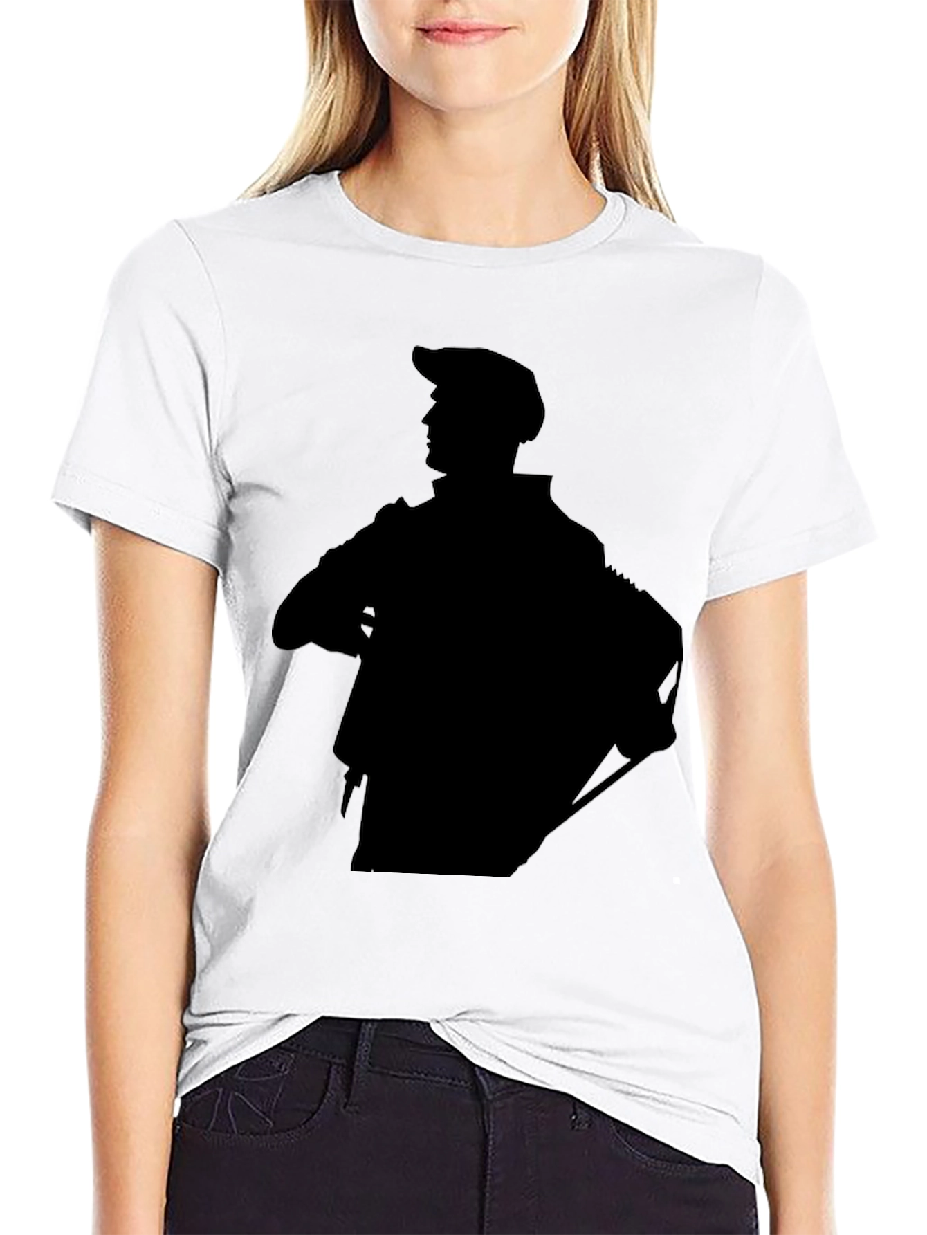 Stylish Black Graphic Tee - Silhouette Design