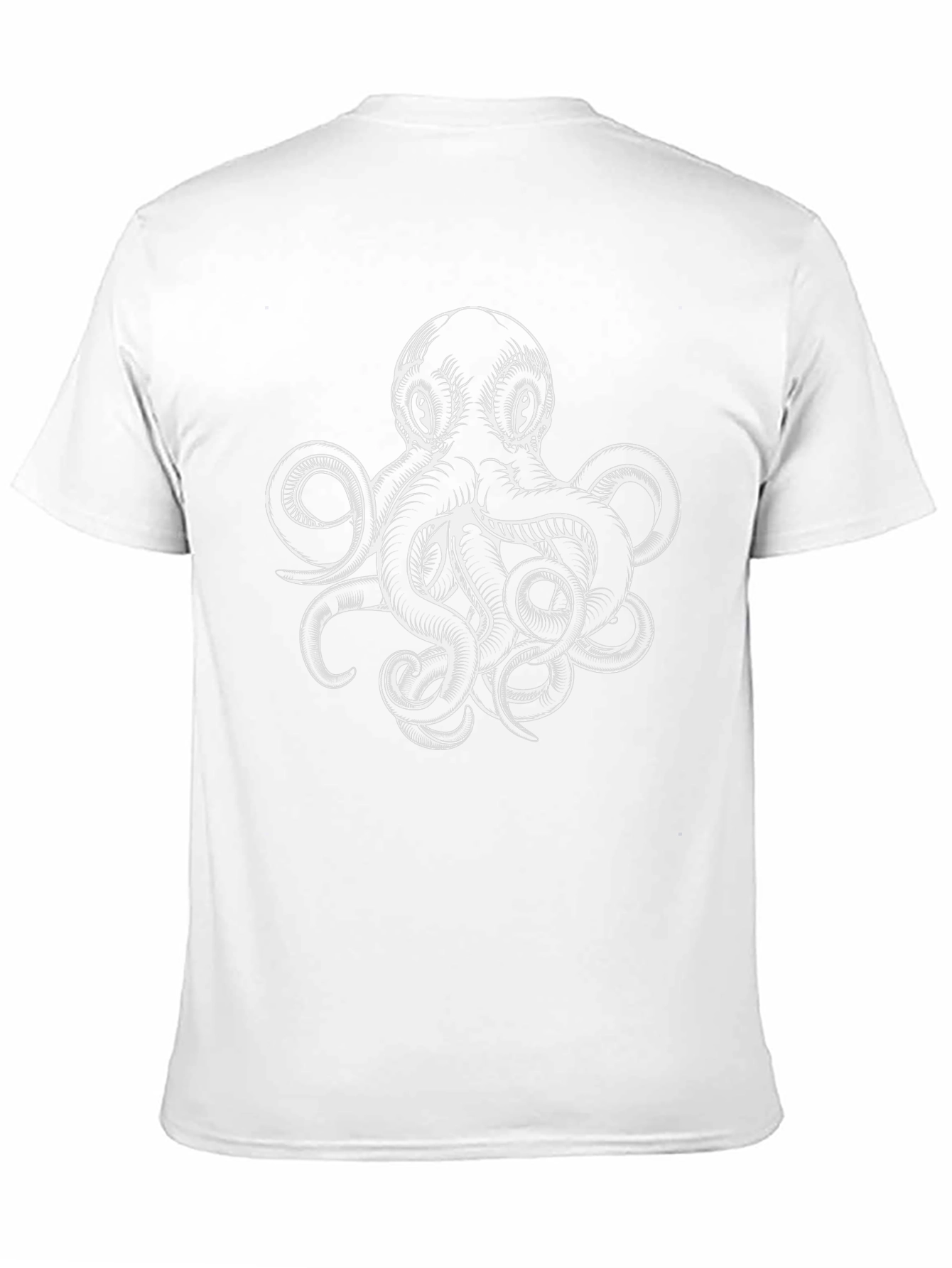 Octopus Graphic Print Black Cotton T-Shirt