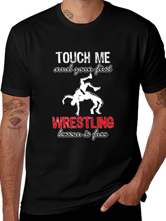 Wrestling Lesson Free Black T-Shirt
