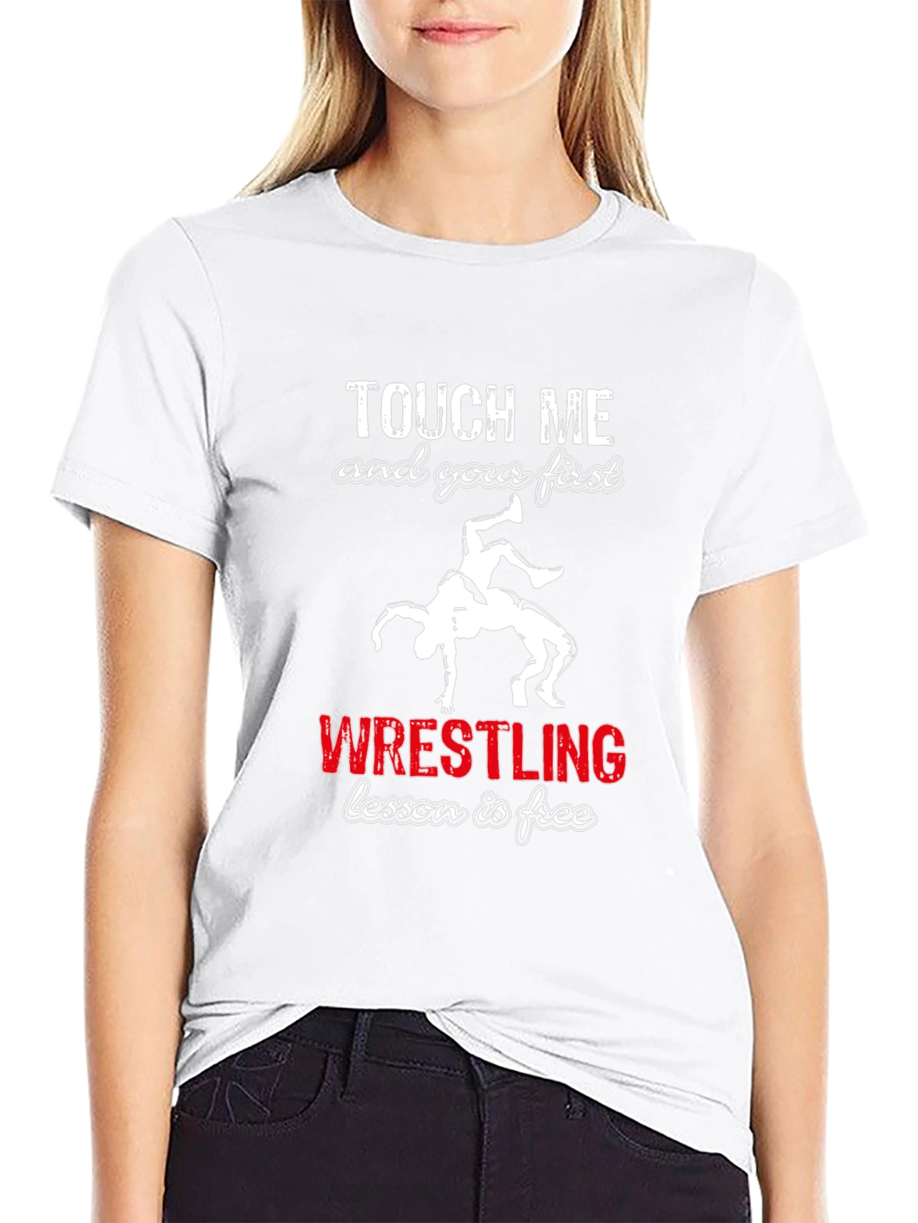 Wrestling Lesson Free Black T-Shirt