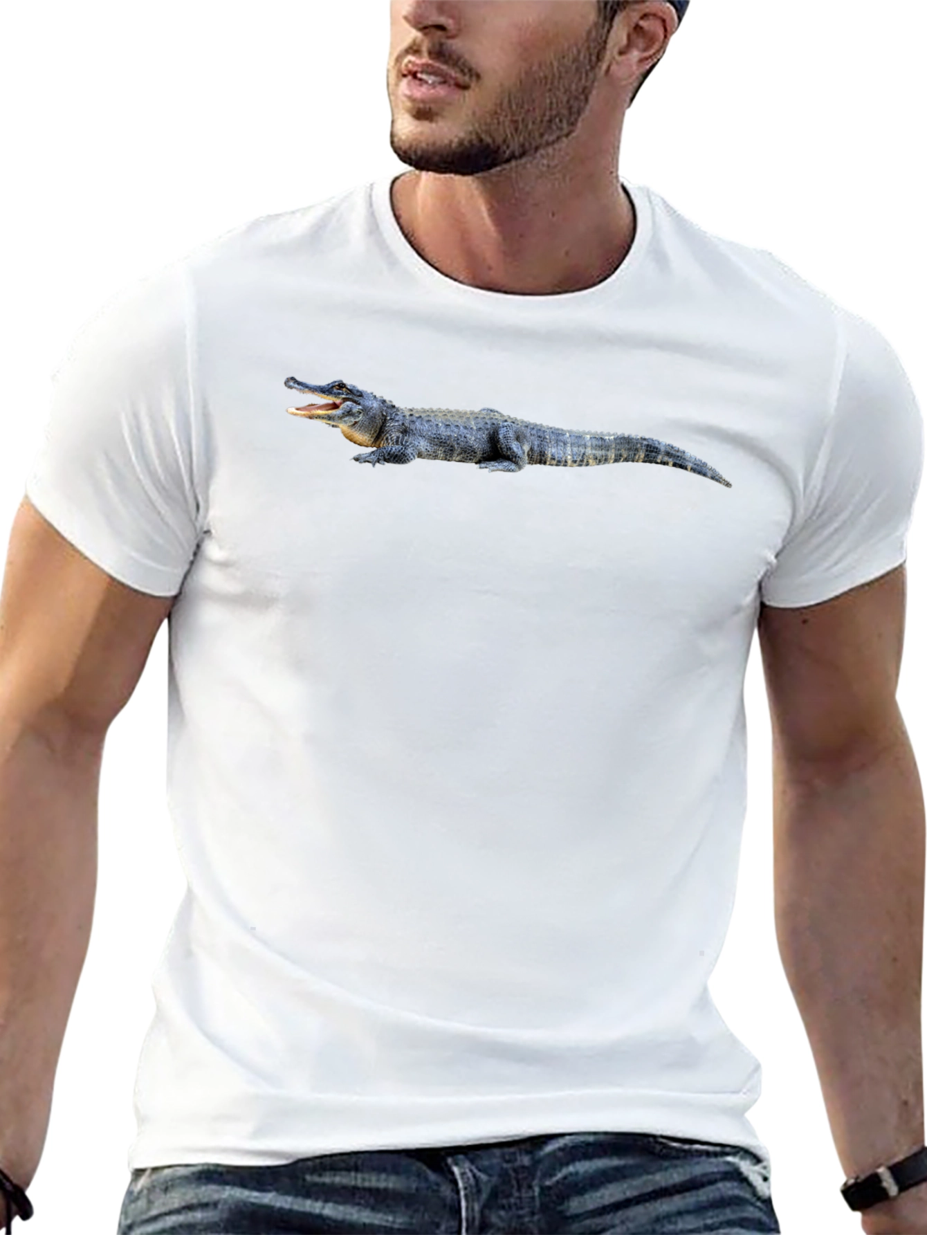 Alligator Graphic Tee - Black Cotton T-Shirt