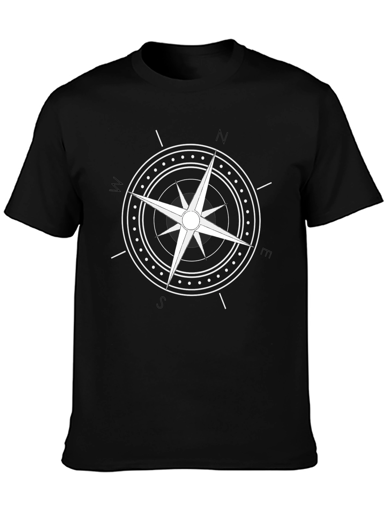 Compass Graphic Black Tee - Stylish Nautical Design