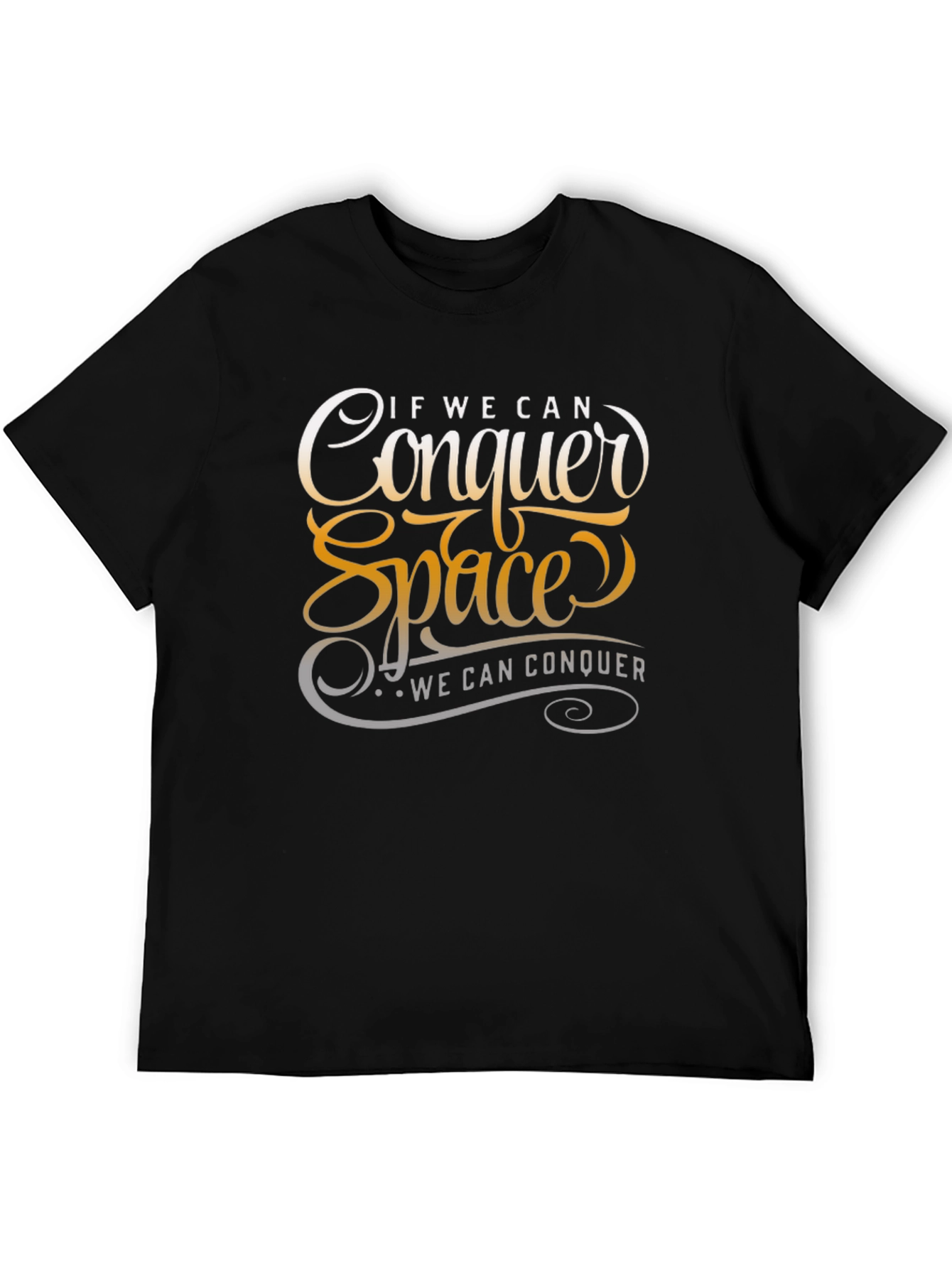 Conquer Space Graphic Print Black T-Shirt
