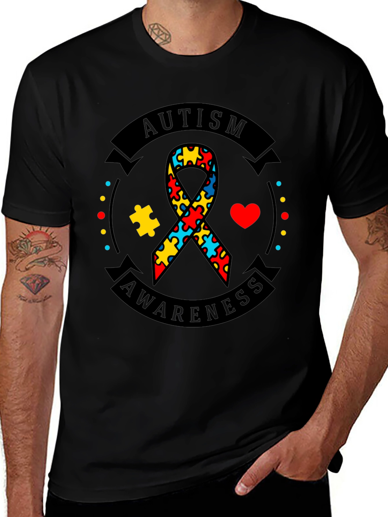 Autism Awareness Ribbon Graphic Tee