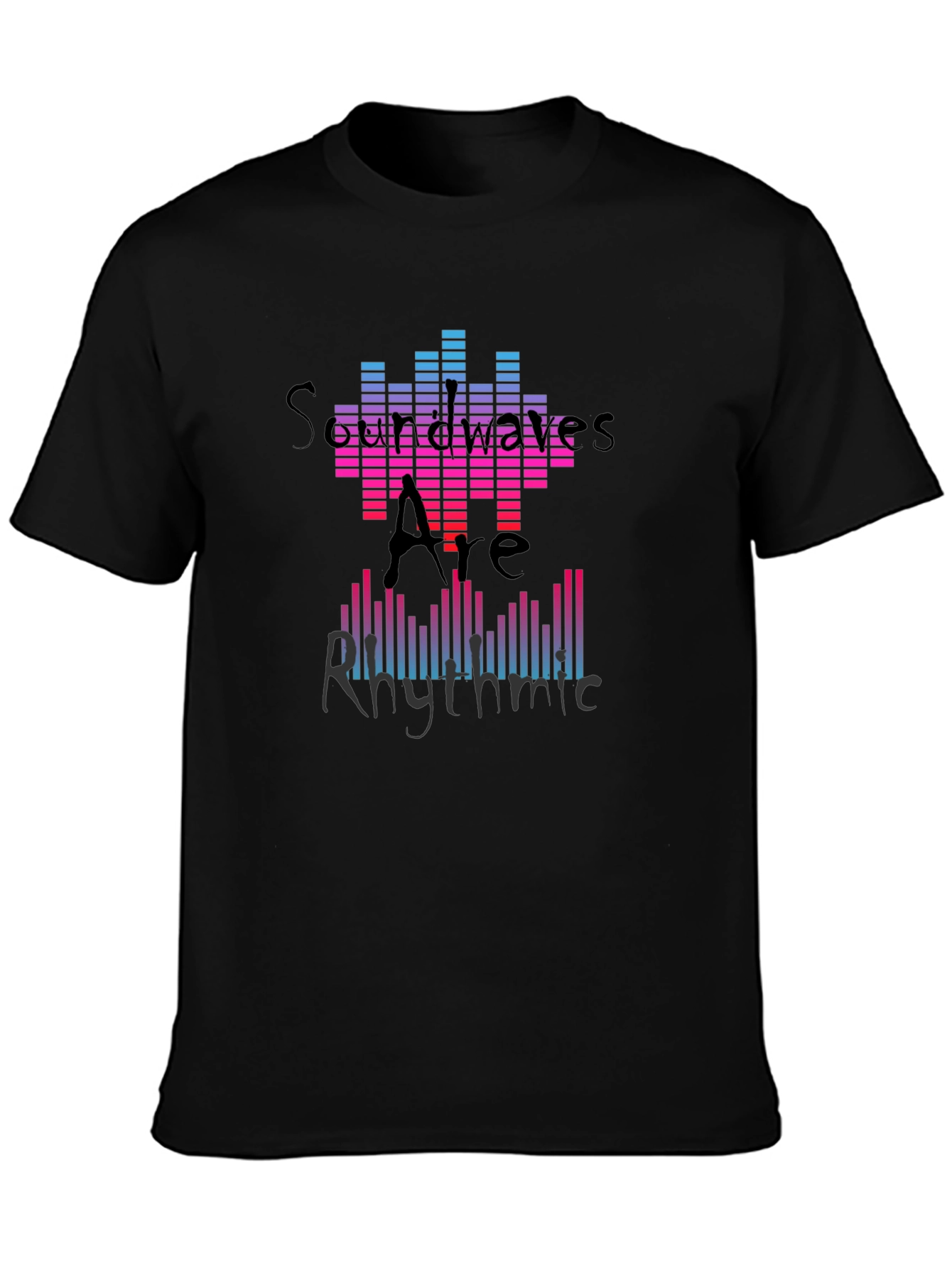Soundwaves Rhythmic Graphic Tee - Black