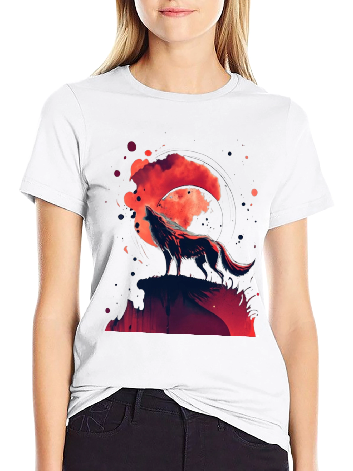 Wolf Moon Graphic Tee - Black