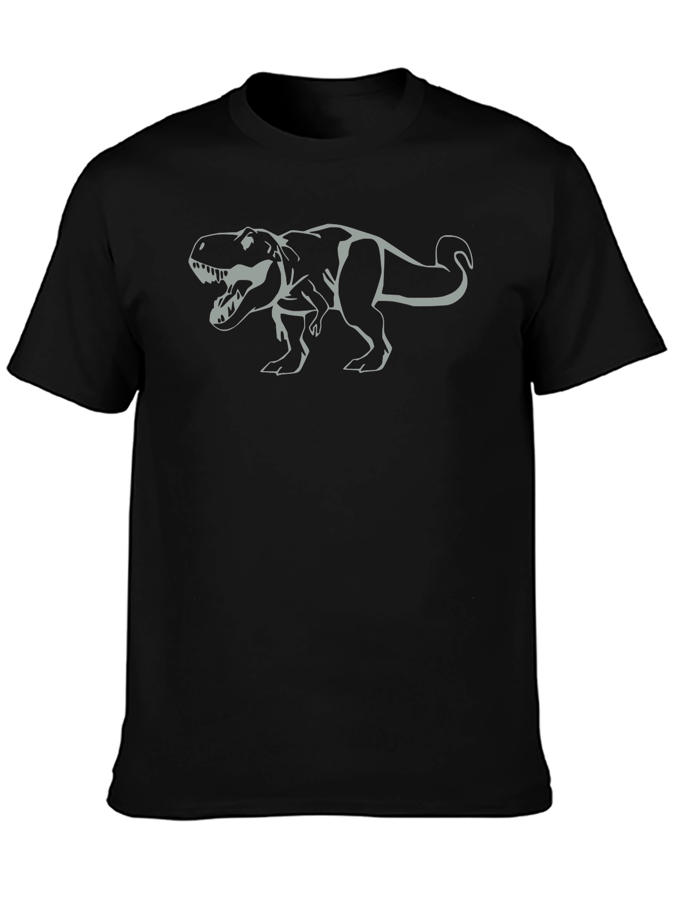 Dino T-Rex Graphic Black Cotton Tee