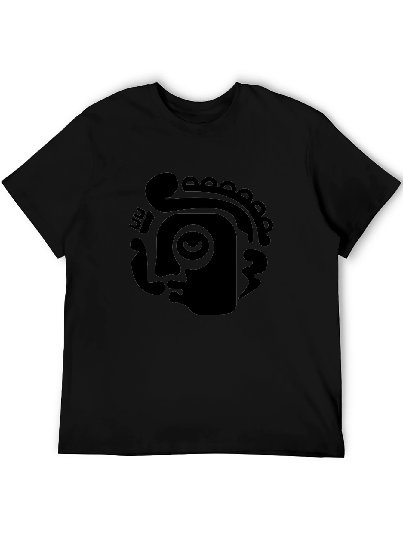 Black Graphic T-Shirt - Mayan Design