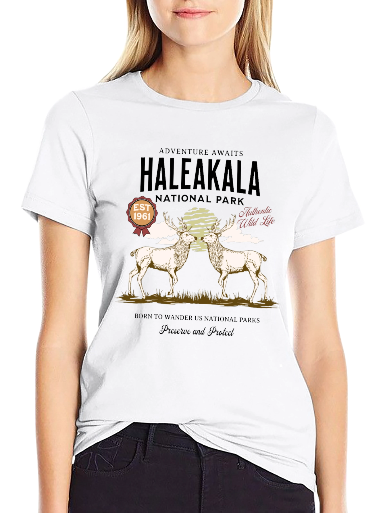 Haleakala National Park Deer Graphic T-Shirt