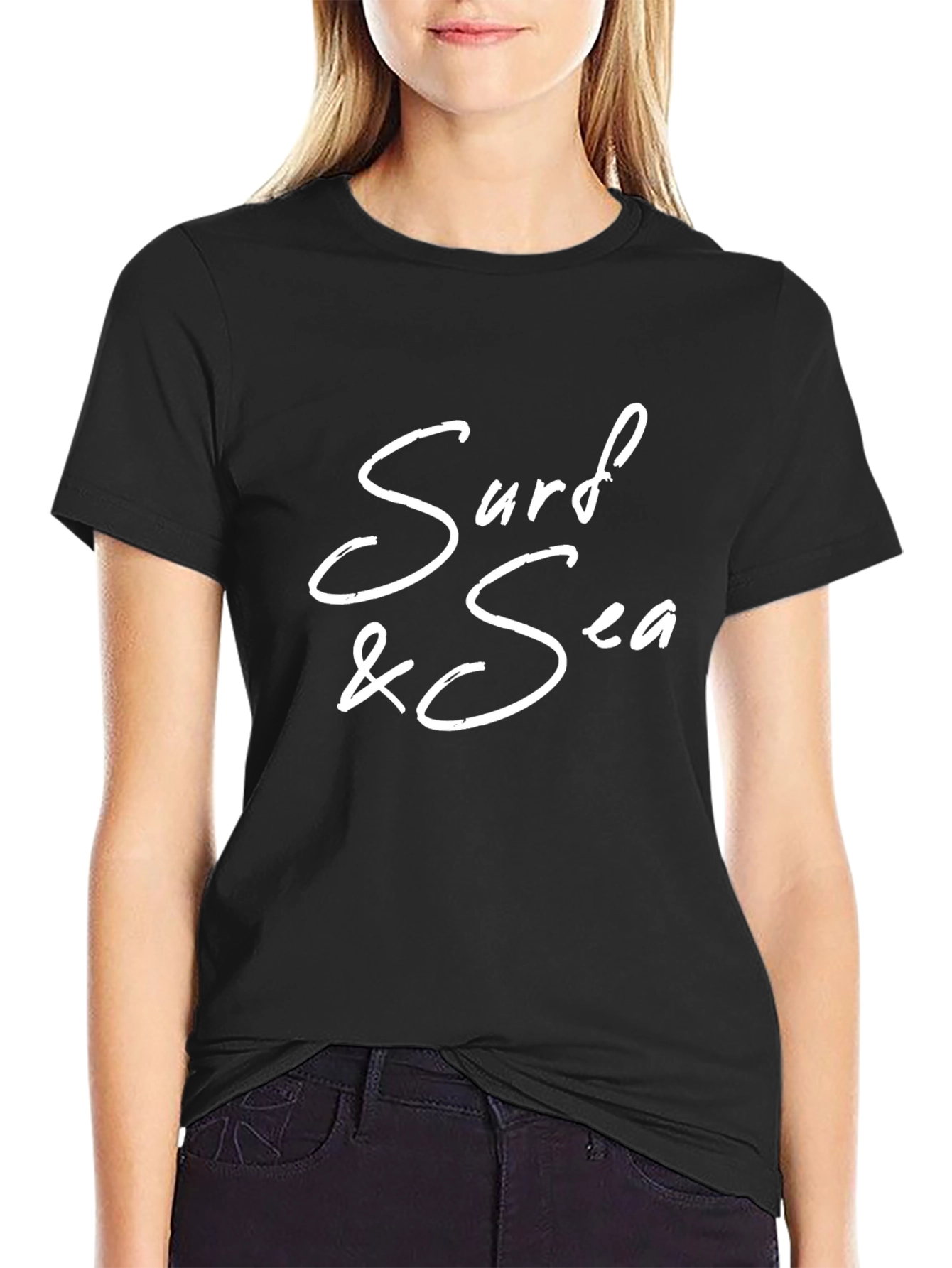 Surf & Sea Graphic Tee - Mens Black T-Shirt