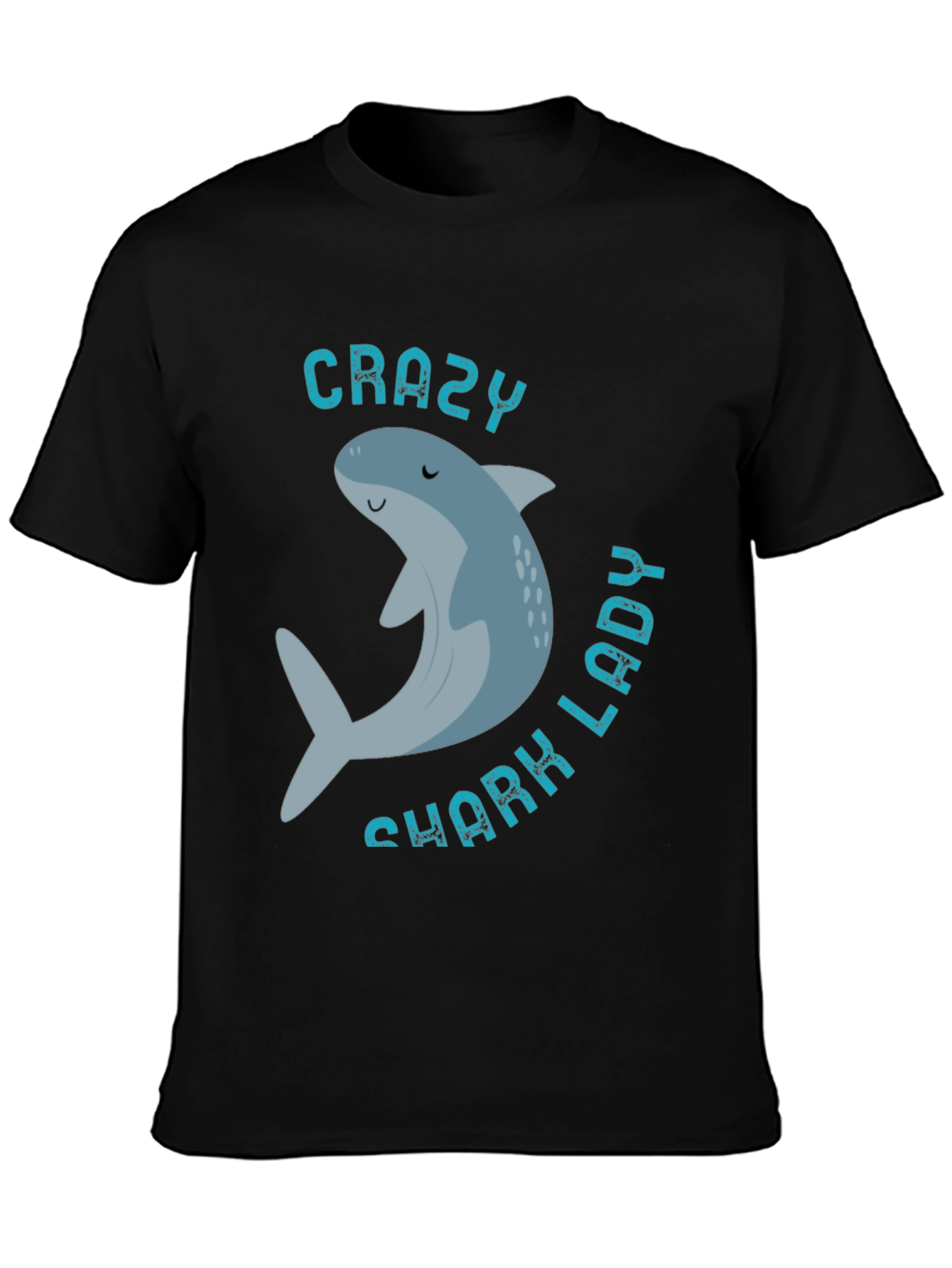 Crazy Shark Lady T-Shirt - Fun Aquatic Graphic Tee