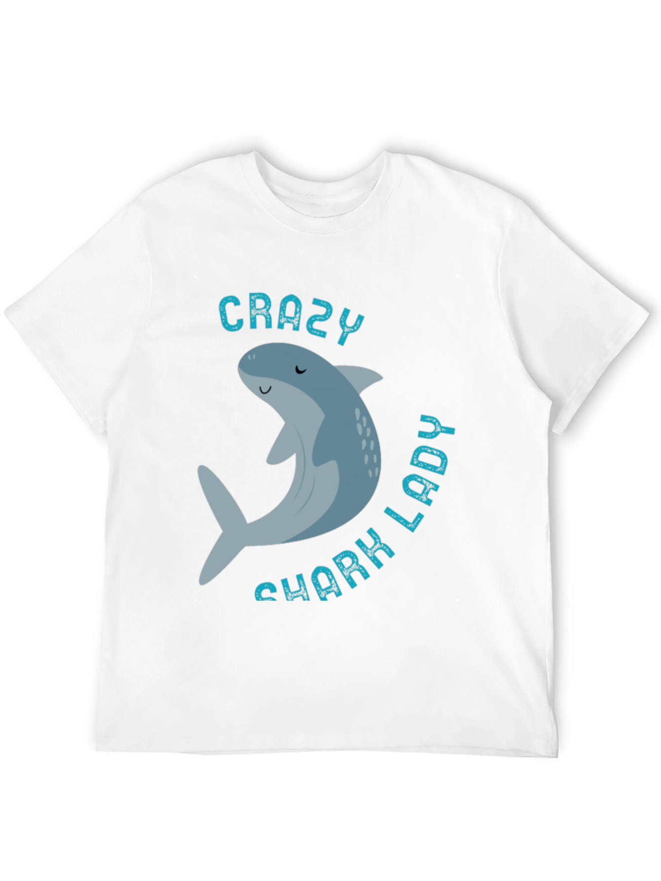 Crazy Shark Lady T-Shirt - Fun Aquatic Graphic Tee