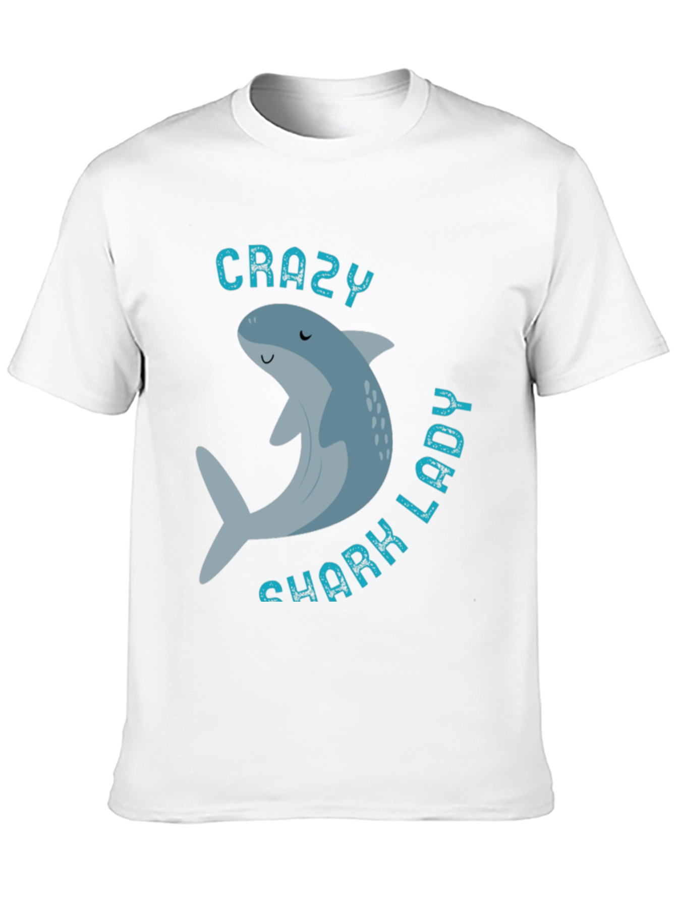 Crazy Shark Lady T-Shirt - Fun Aquatic Graphic Tee