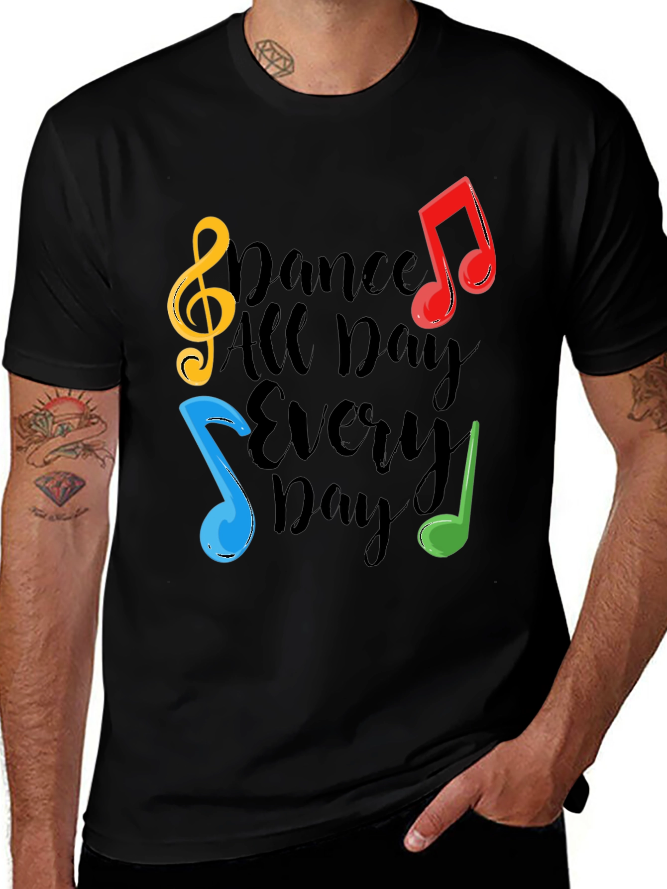 Dance All Day T-Shirt - Musical Notes Graphic Tee