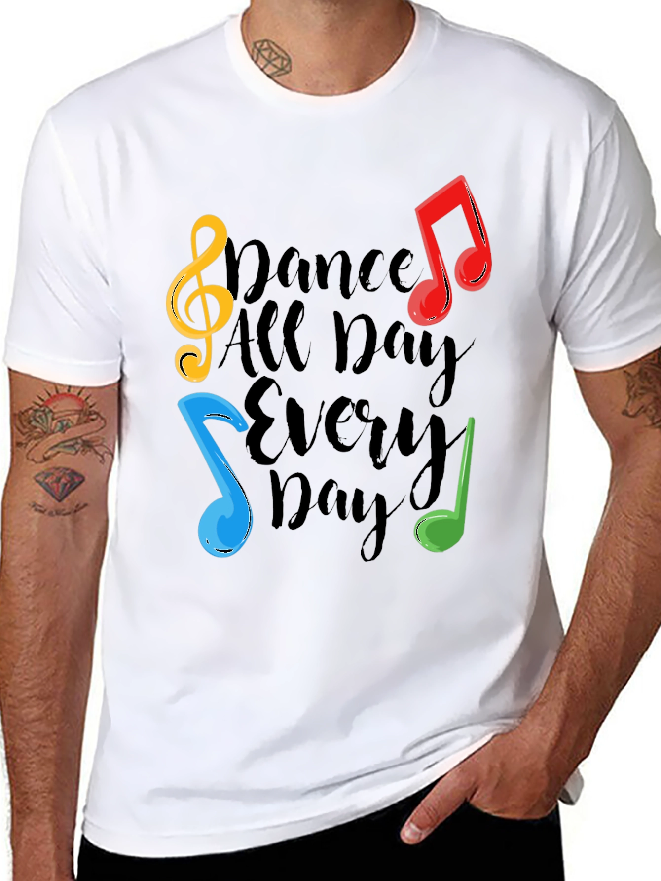 Dance All Day T-Shirt - Musical Notes Graphic Tee
