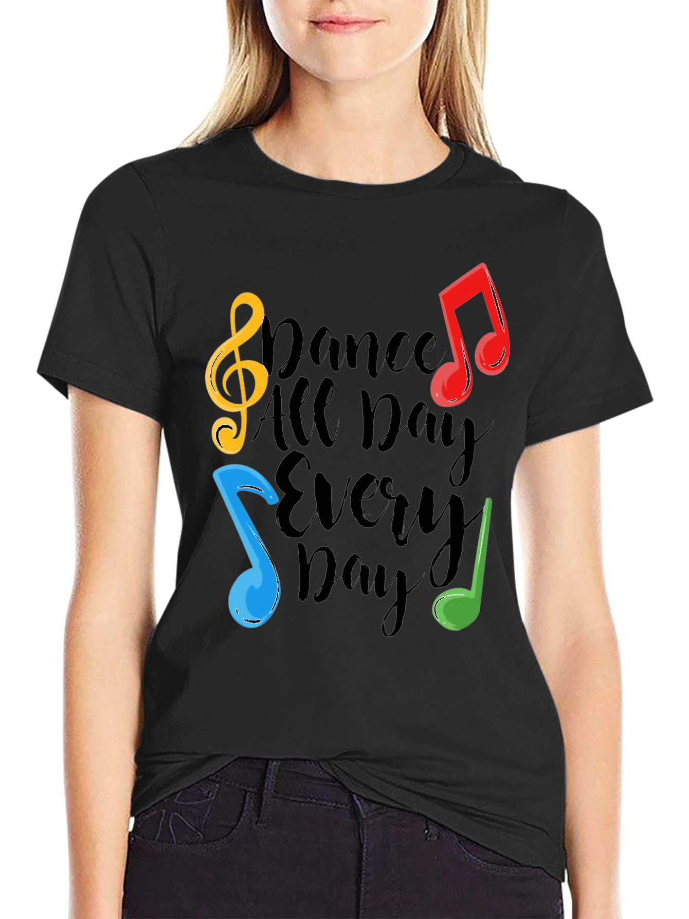 Dance All Day T-Shirt - Musical Notes Graphic Tee