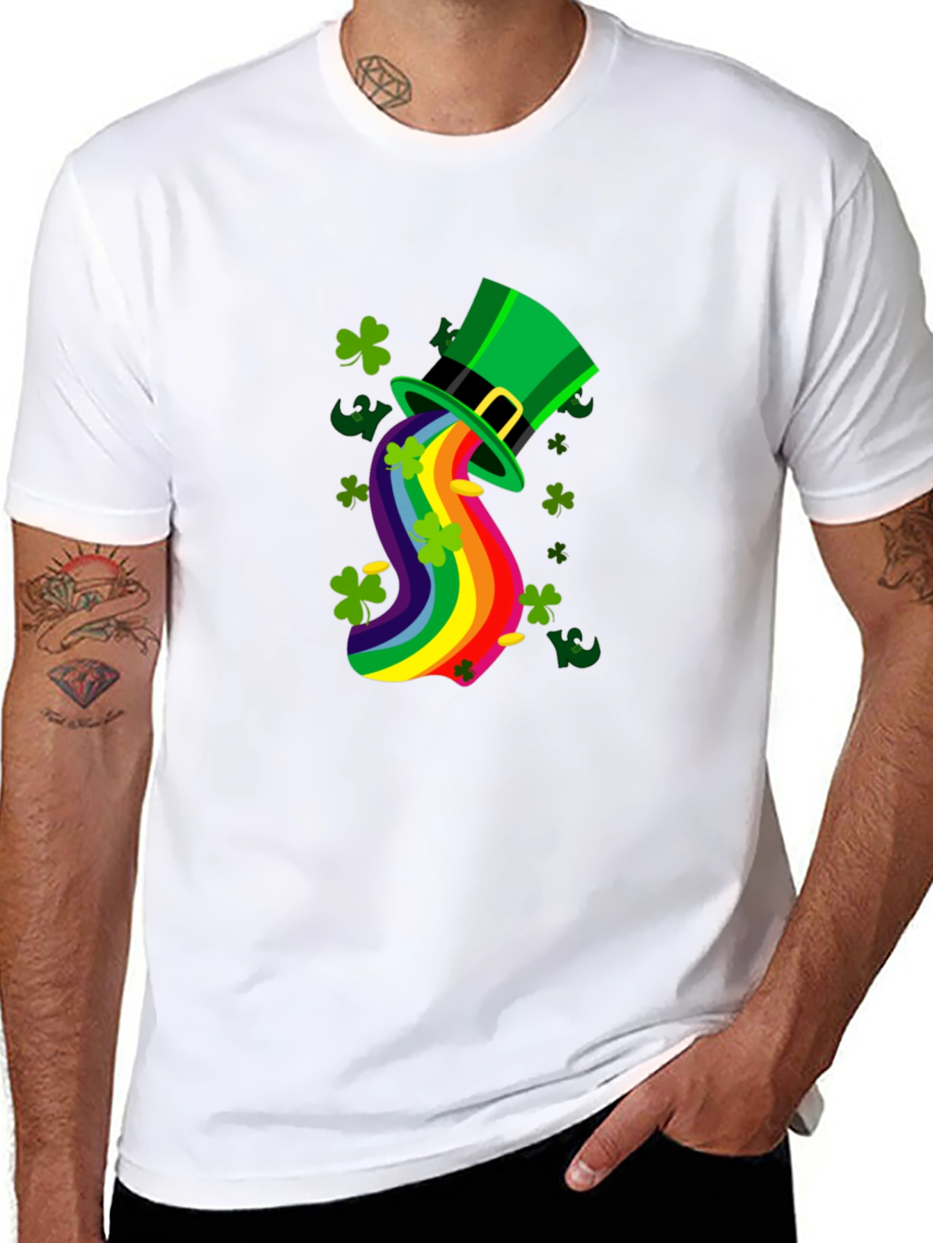 St. Patricks Day Rainbow Hat Tee