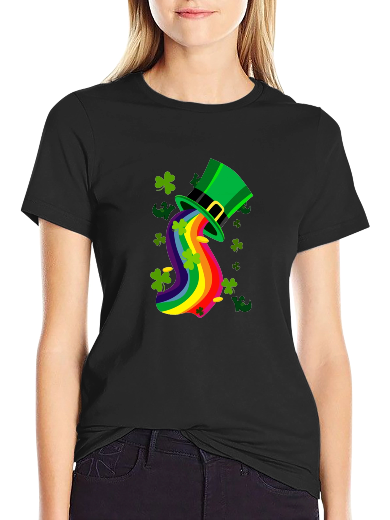 St. Patricks Day Rainbow Hat Tee