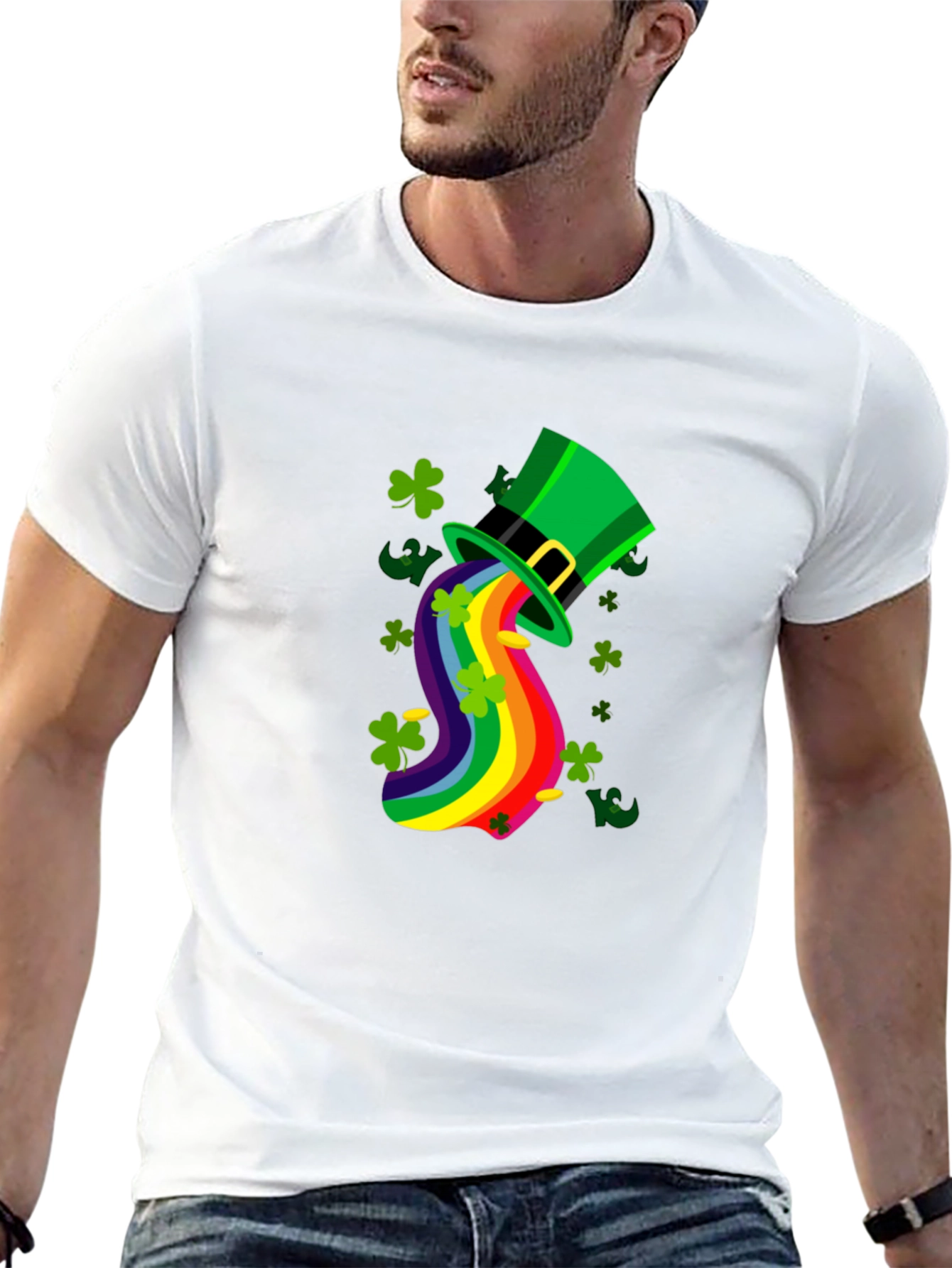 St. Patricks Day Rainbow Hat Tee