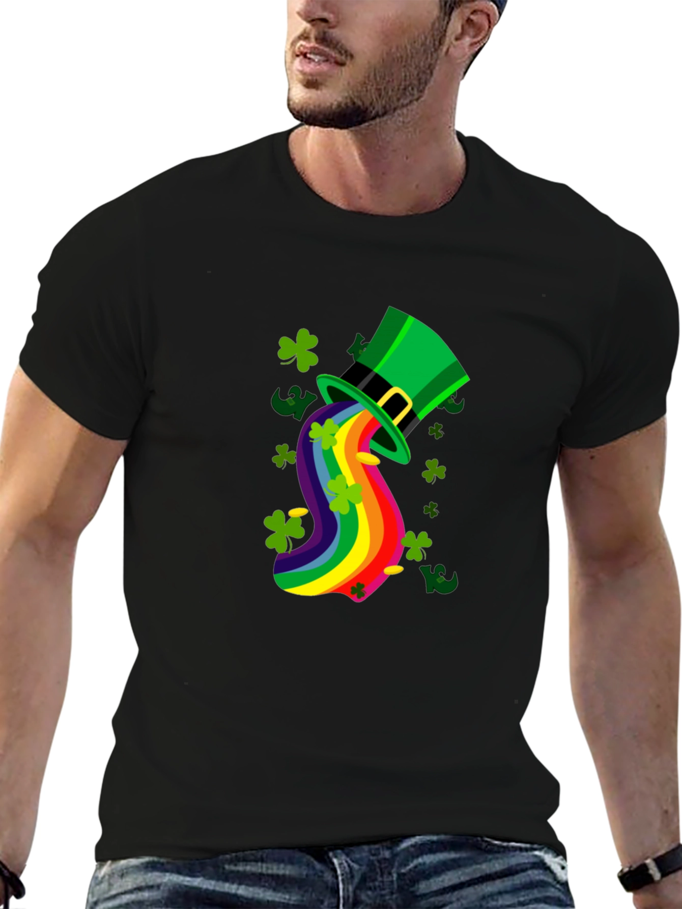 St. Patricks Day Rainbow Hat Tee