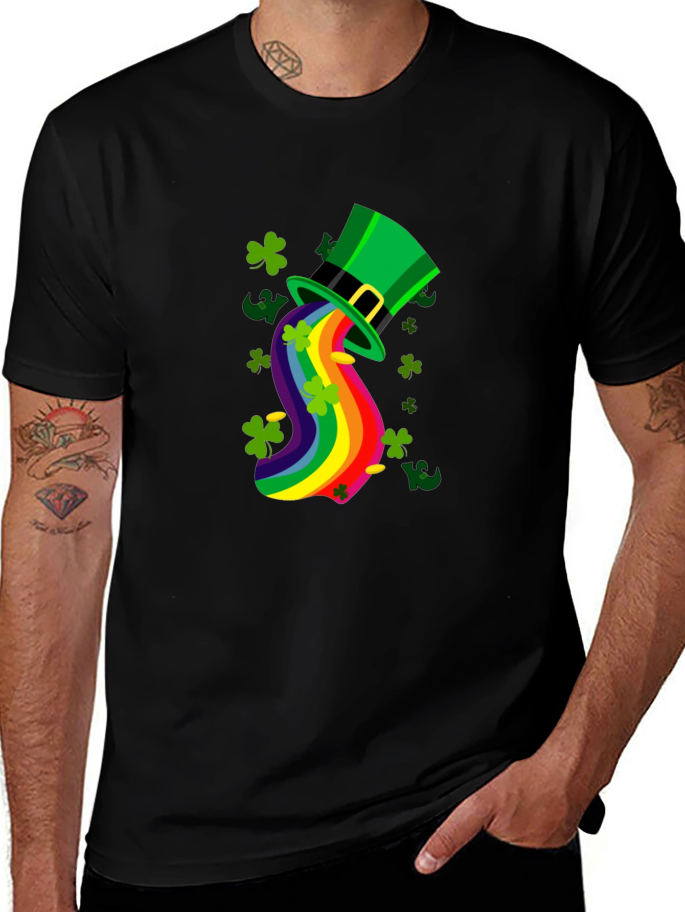 St. Patricks Day Rainbow Hat Tee