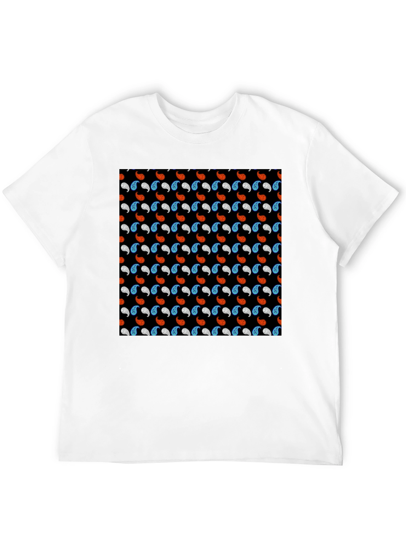 Paisley Pattern Mens Black T-Shirt
