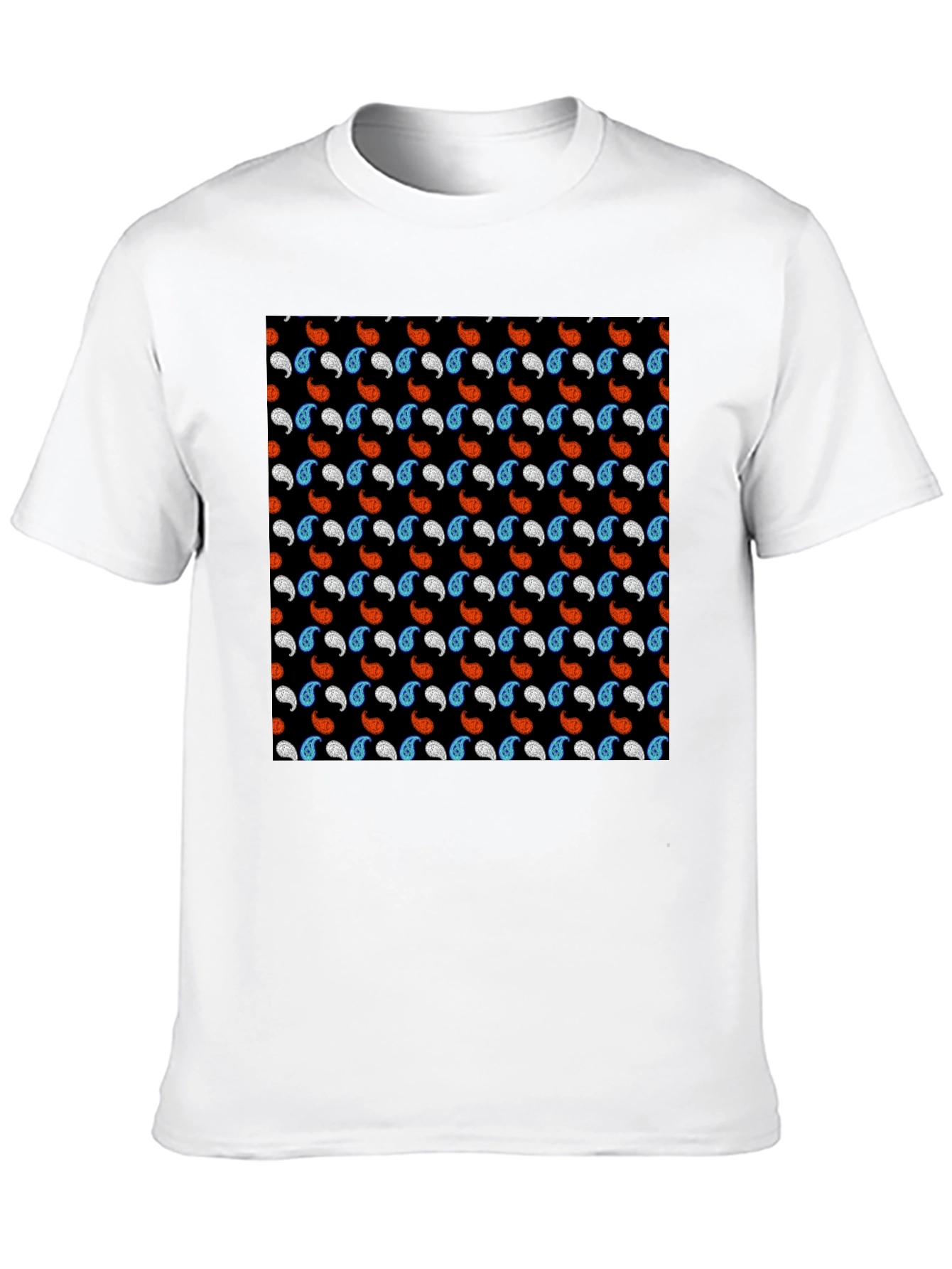 Paisley Pattern Mens Black T-Shirt