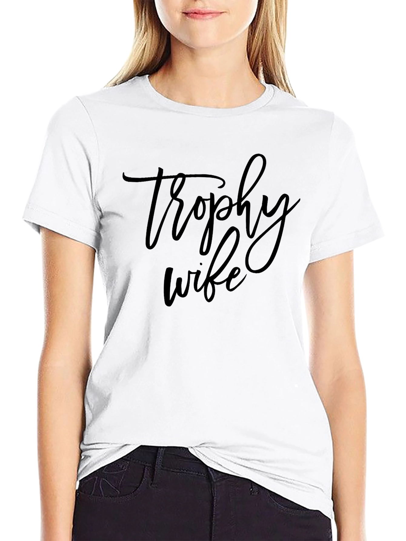 Trophy Wife Graphic Tee - Black Casual T-Shirt