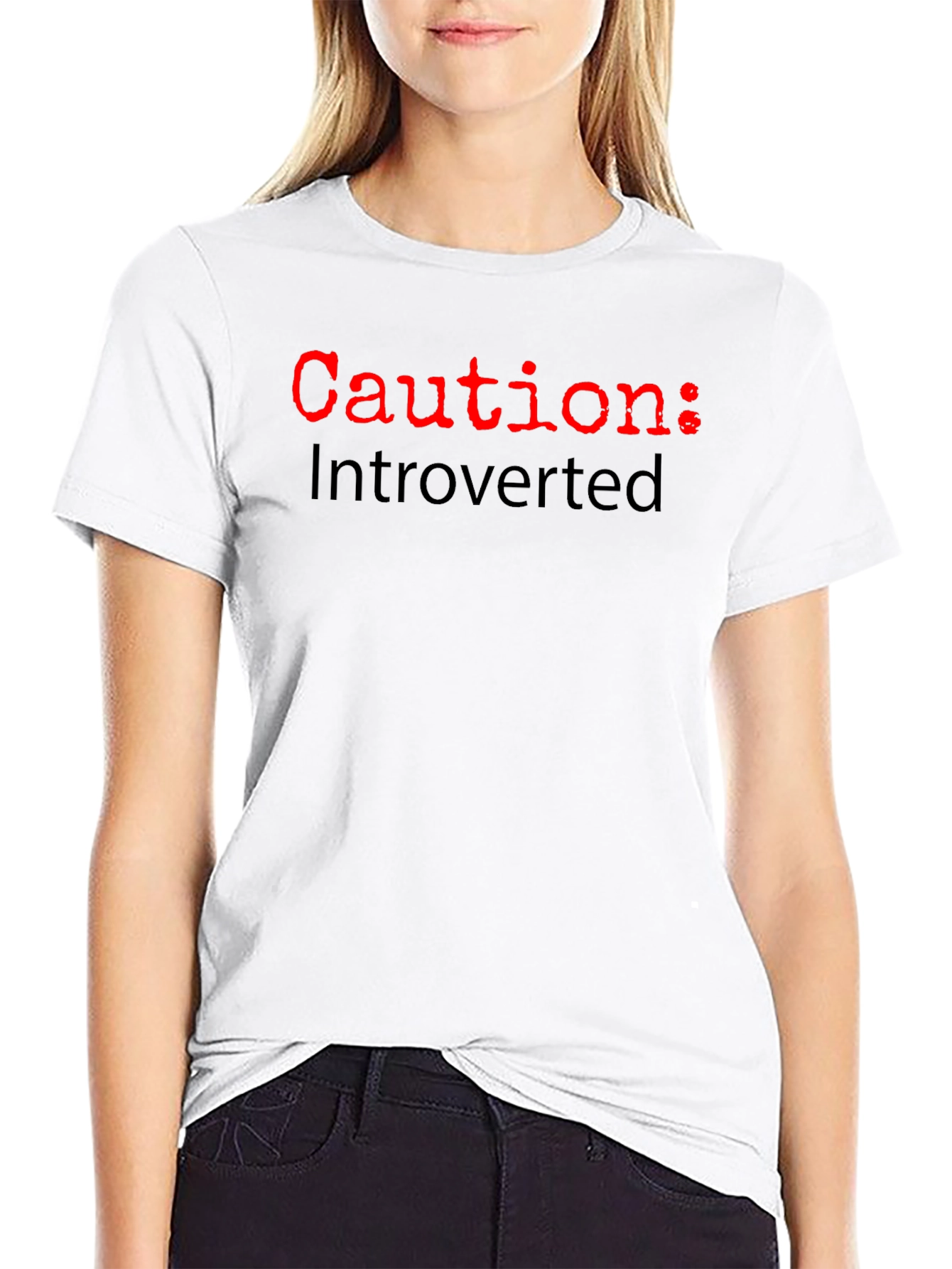 Caution: Introverted T-Shirt - Funny Slogan Tee