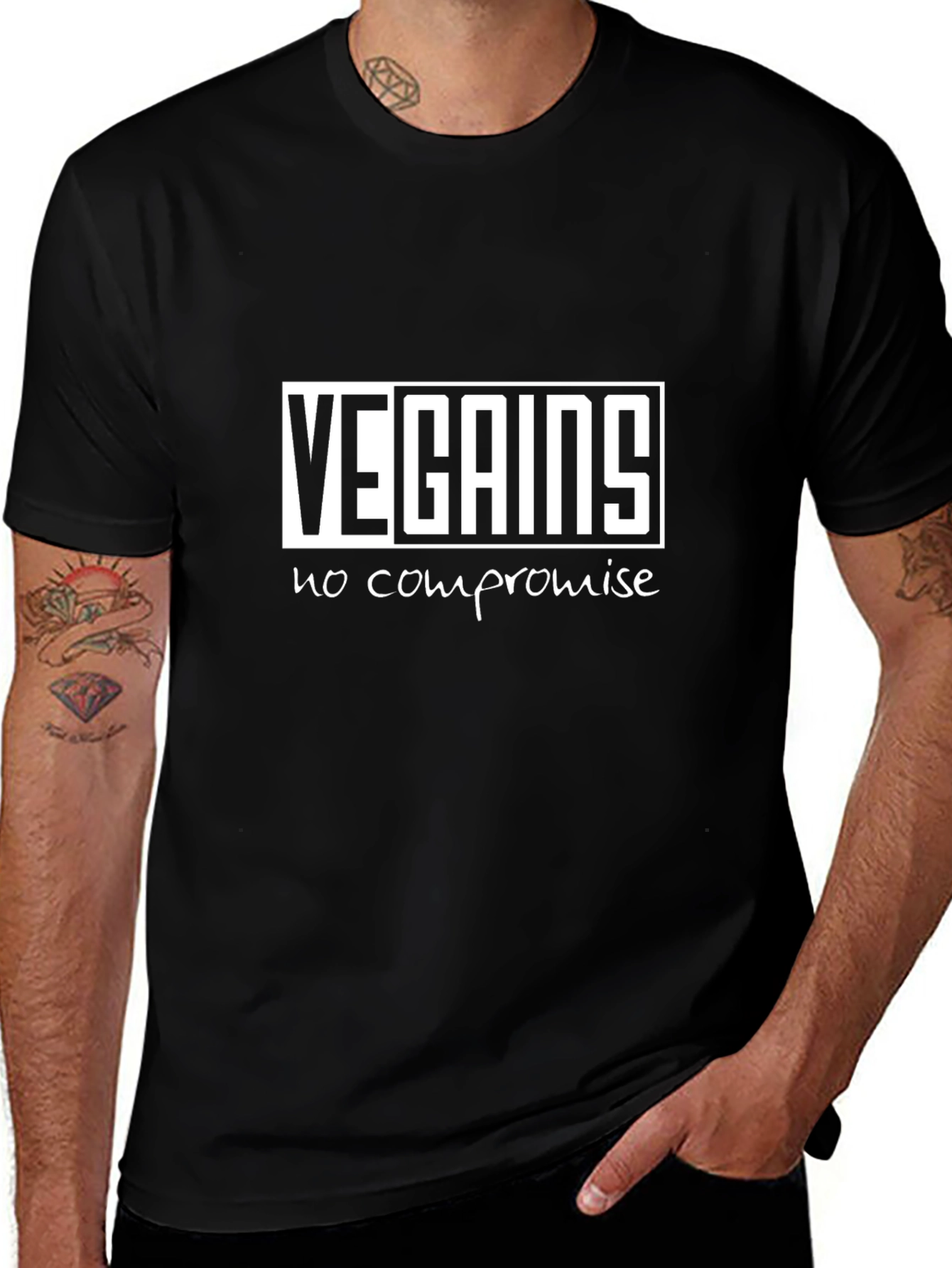 Vegains No Compromise Black T-Shirt