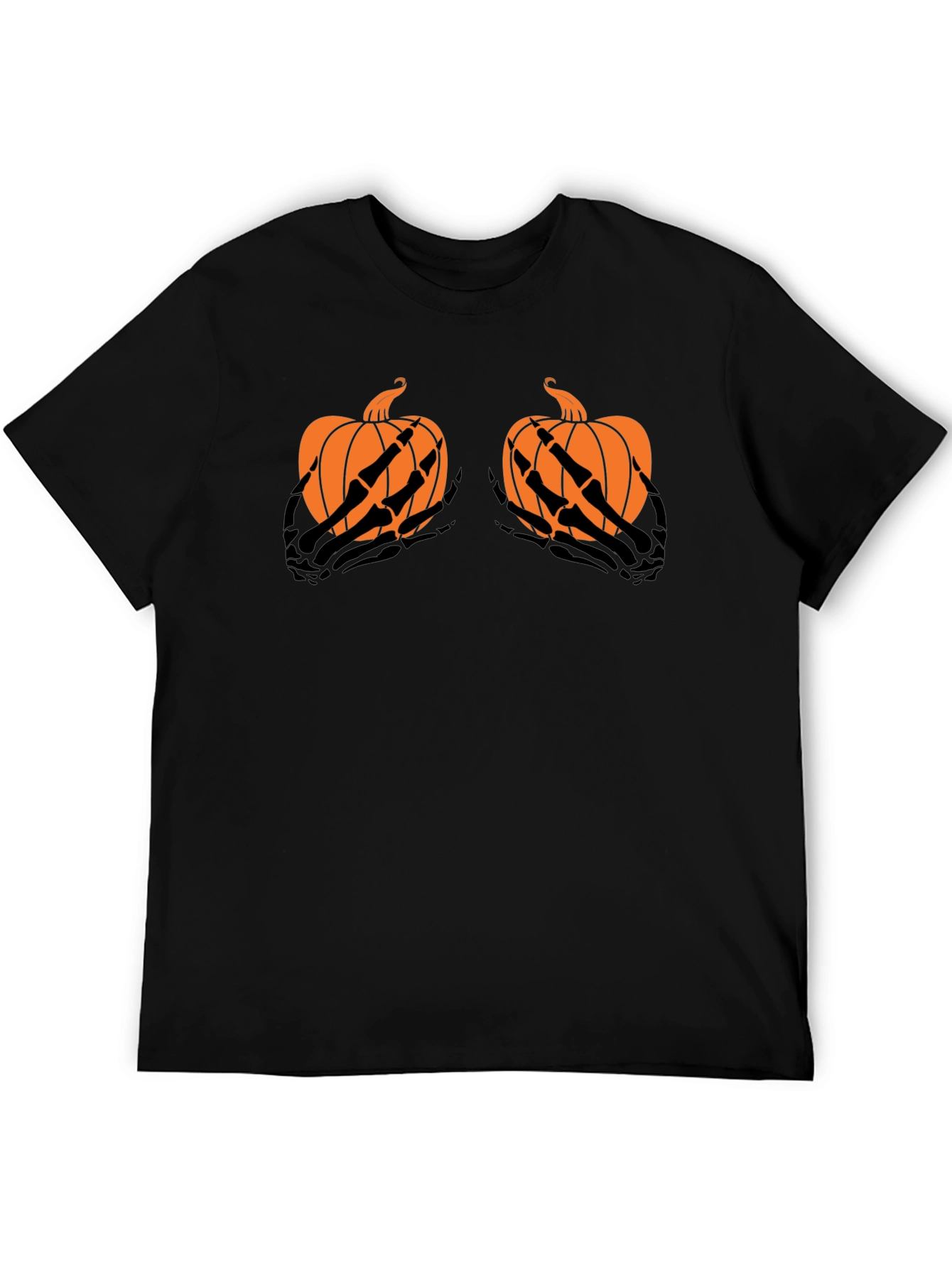 Halloween Pumpkin Skeleton Hands T-Shirt