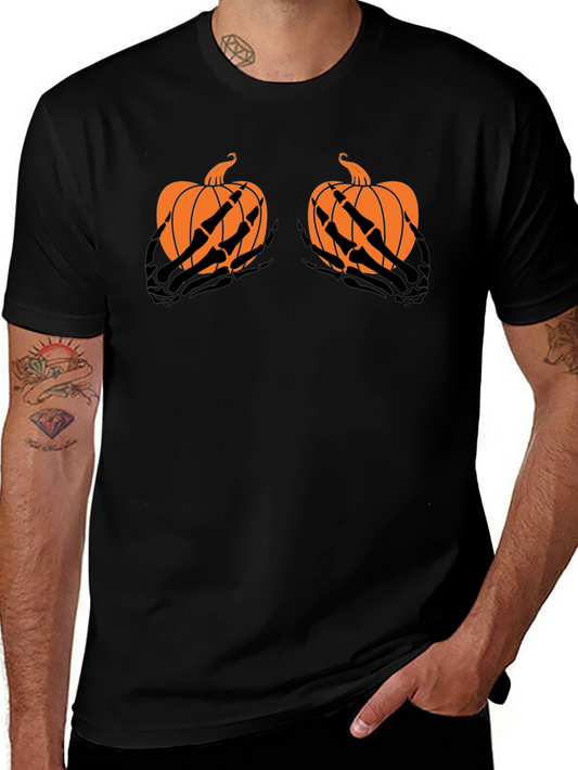 Halloween Pumpkin Skeleton Hands T-Shirt