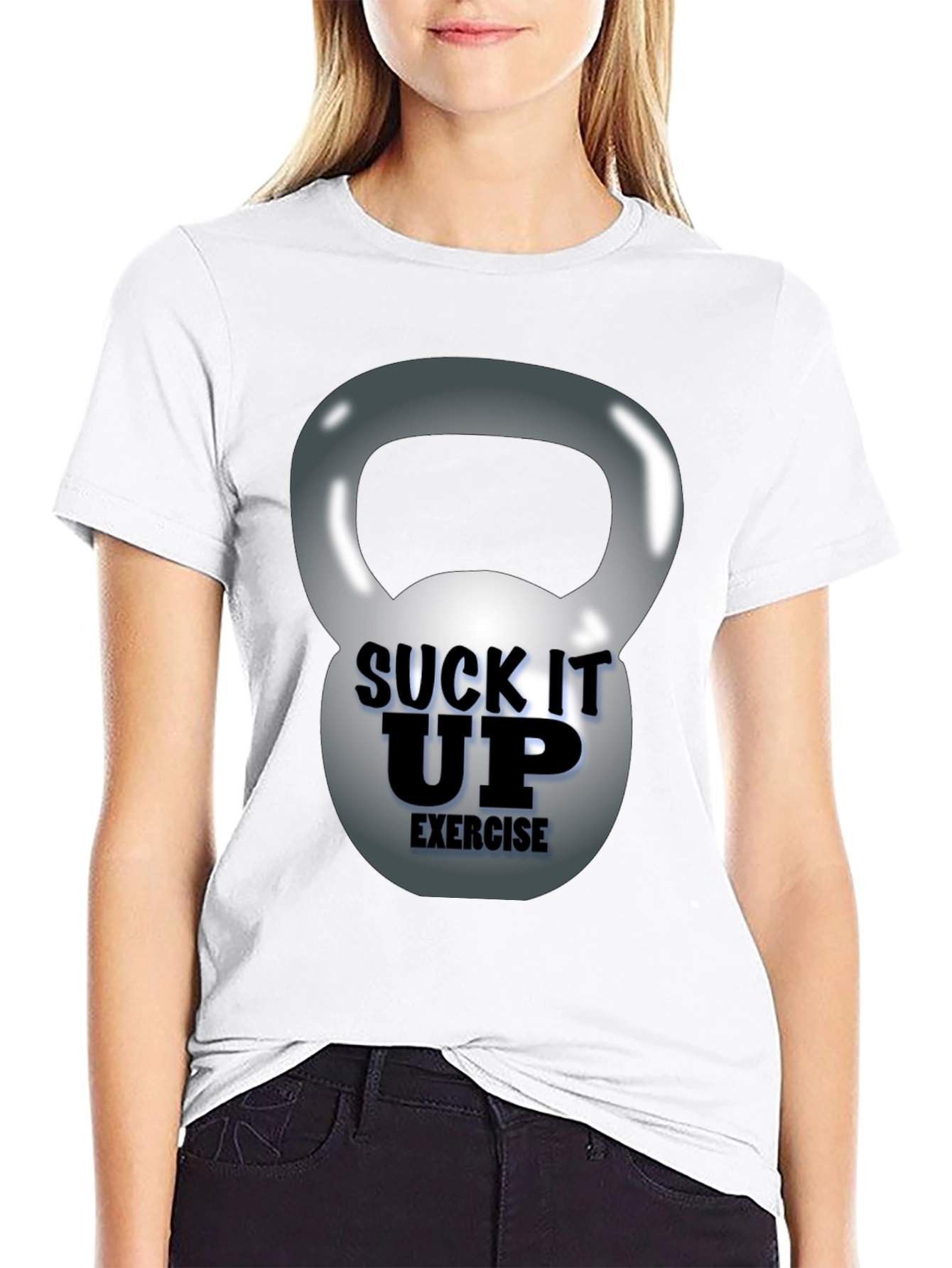 Suck It Up Exercise Kettlebell Graphic Tee