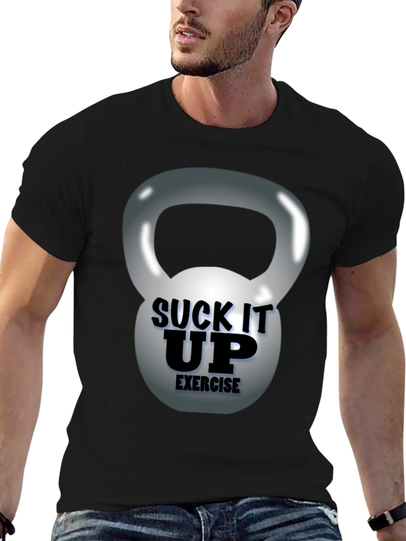 Suck It Up Exercise Kettlebell Graphic Tee