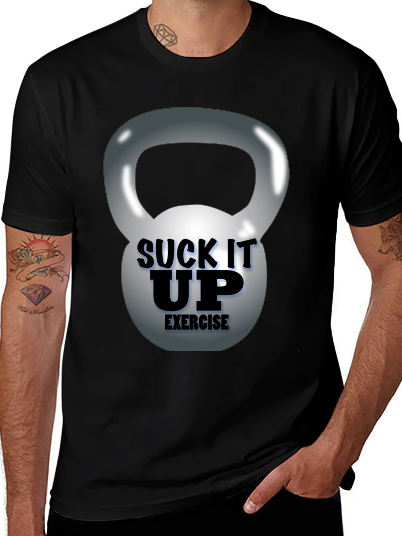 Suck It Up Exercise Kettlebell Graphic Tee