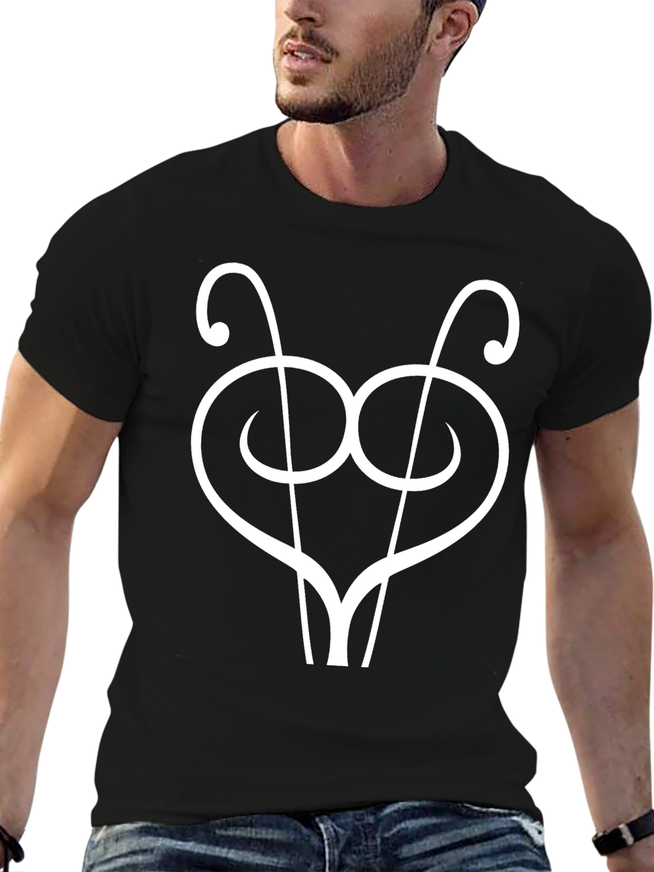 Abstract Ant T-Shirt - Black Cotton Graphic Tee