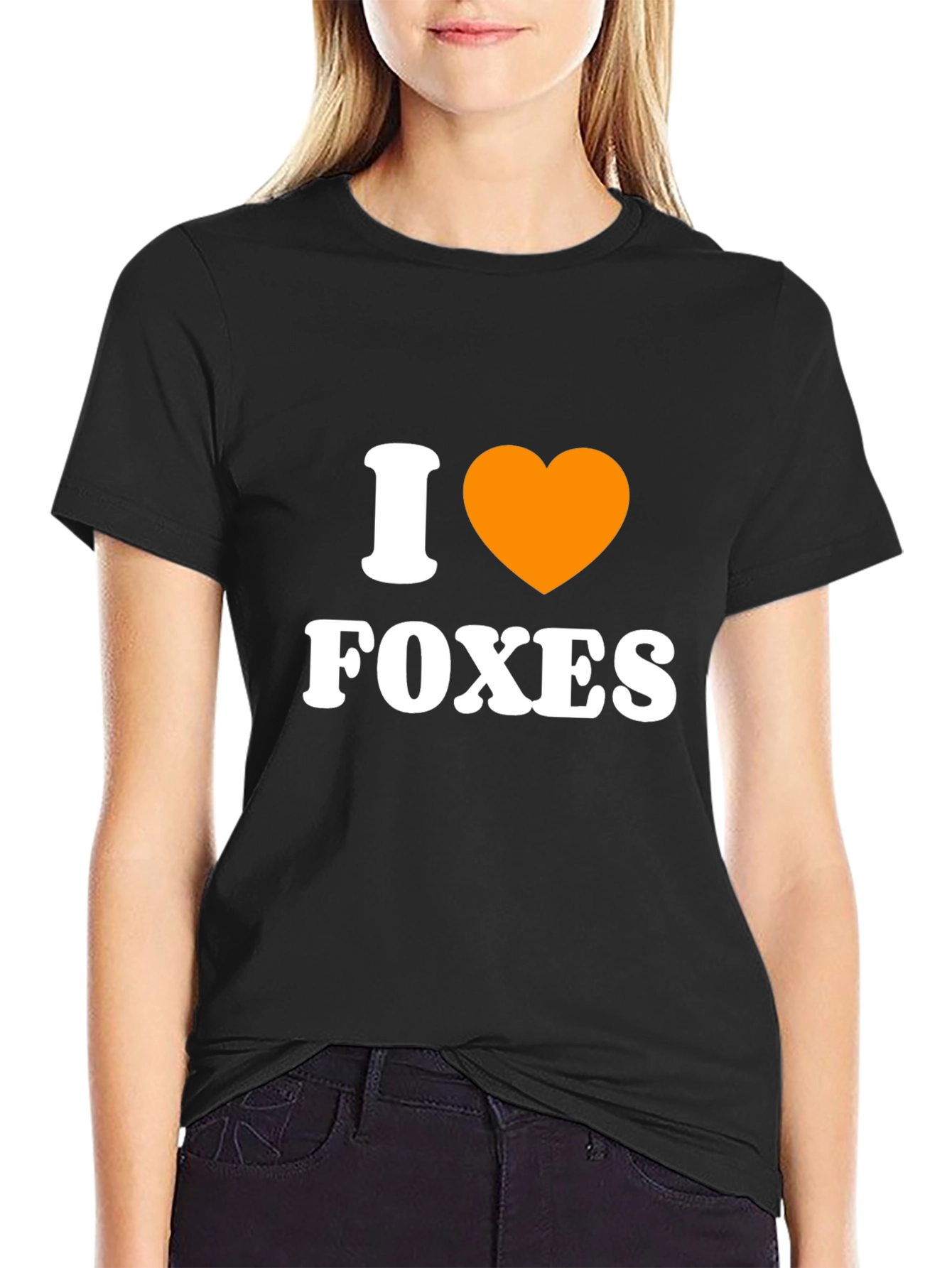 I Heart Foxes Black Graphic Tee