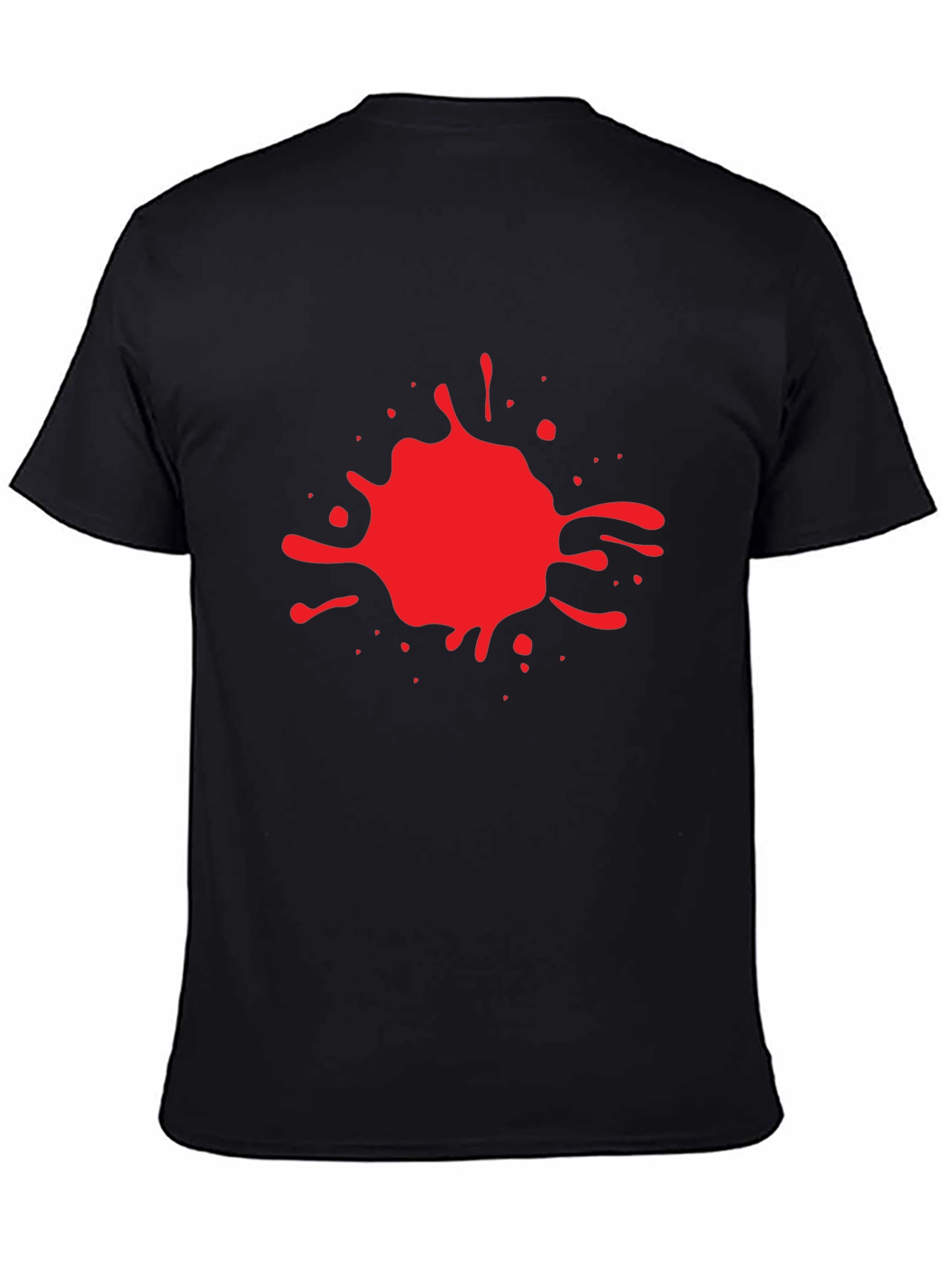 Black T-Shirt with Red Splatter Design