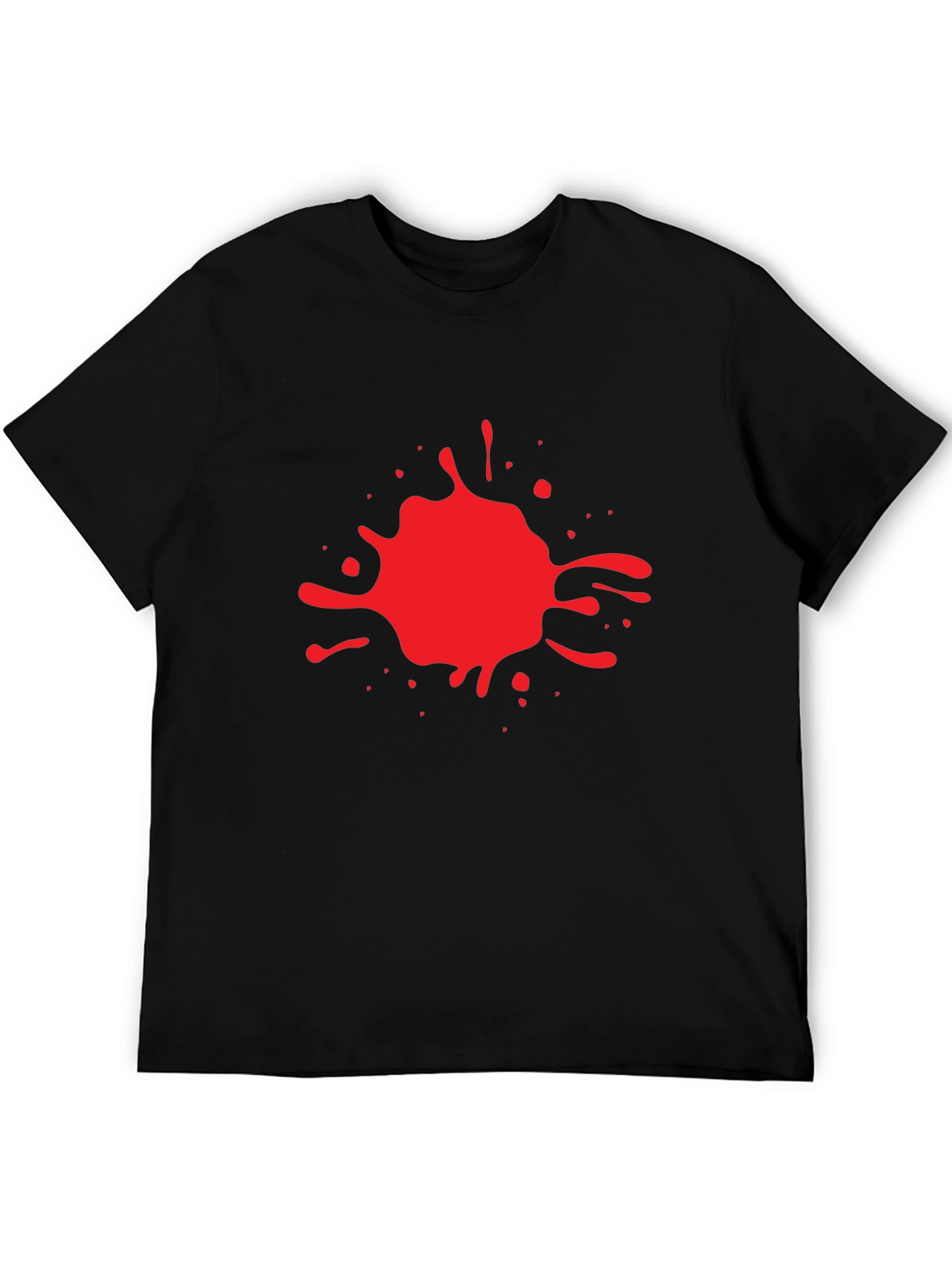 Black T-Shirt with Red Splatter Design